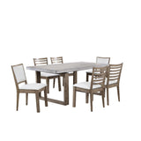 ACME Paulina - Side Chair (Set of 2) - White PU & Rustic Oak | Meri Furniture