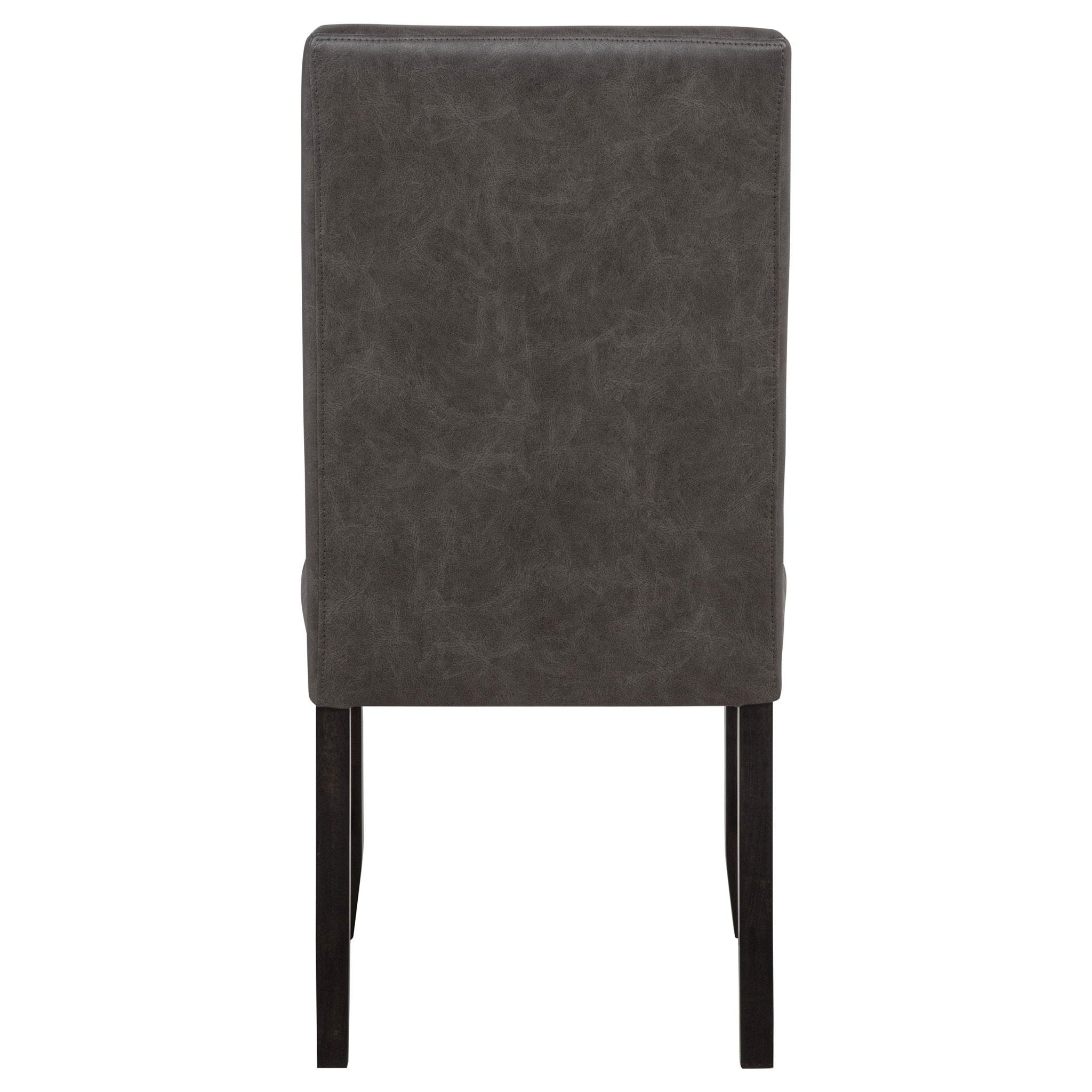 Averill Faux Leather Upholstered Dining Side Chair Dark Grey (Set of 2)