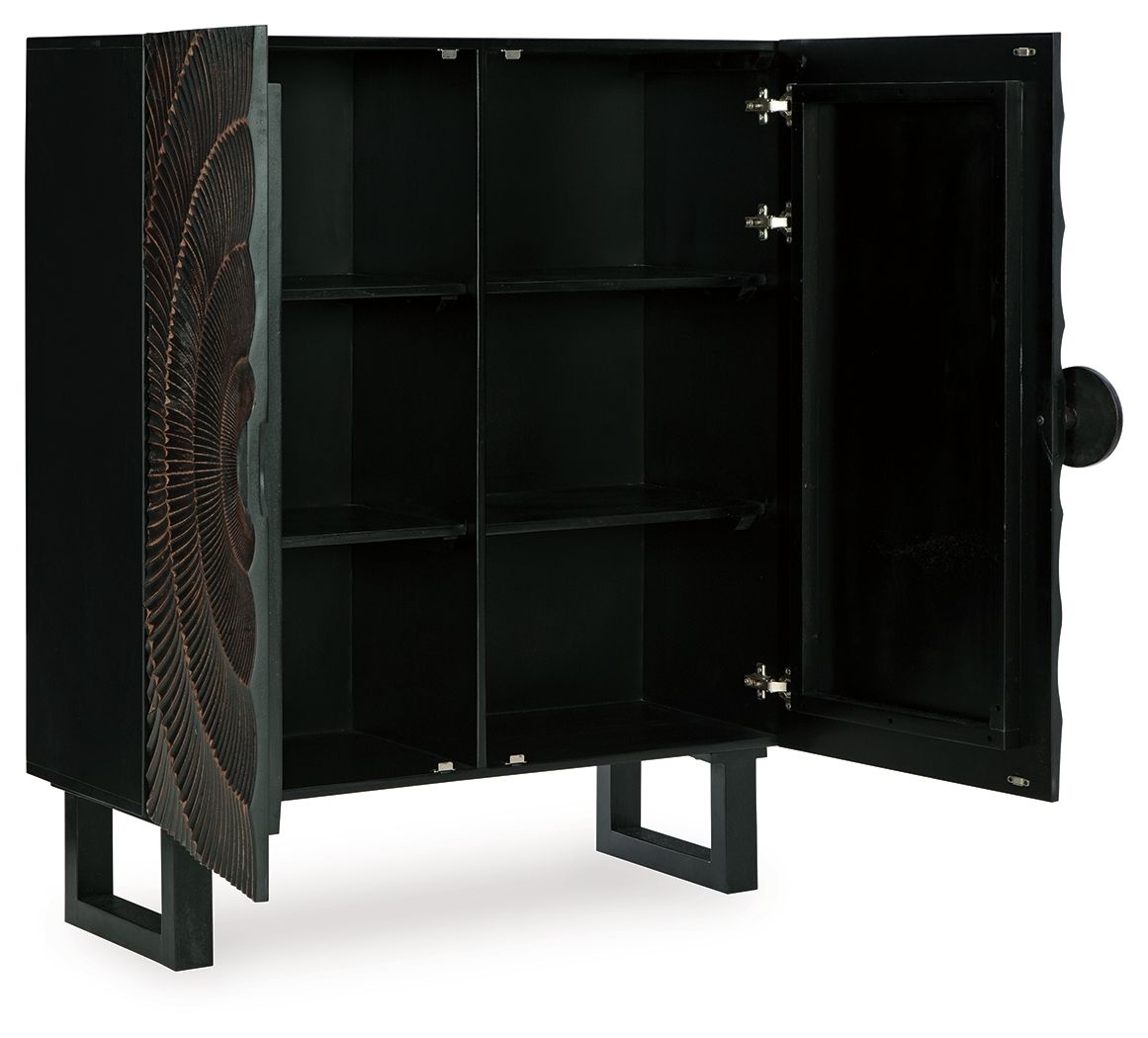 Signature Design by Ashley® Fosterman - Distressed Black - Accent Cabinet | Meri Furniture