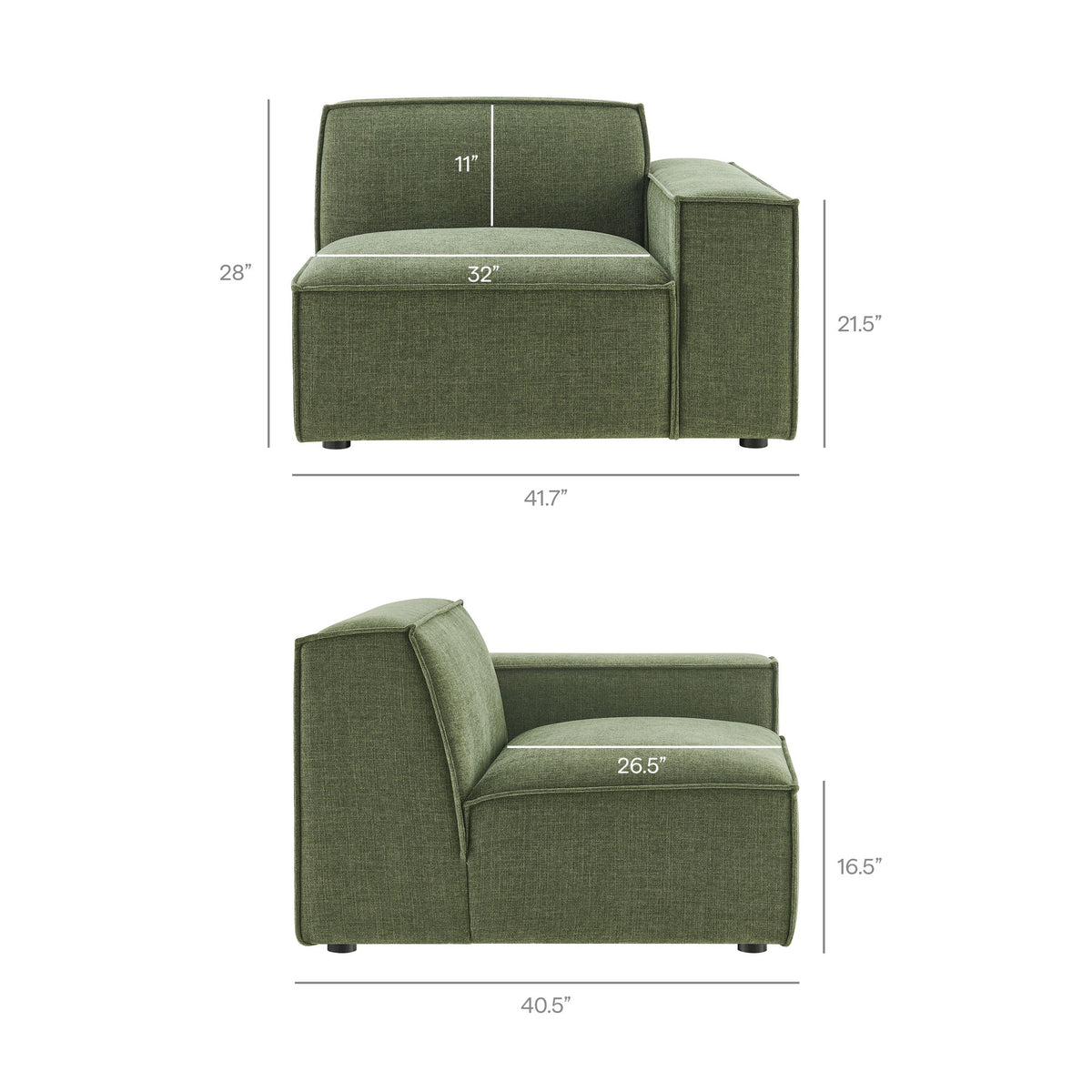 Restore 4-Piece Performance Fabric Upholstered Modular Sofa Set with Ottoman by Modway