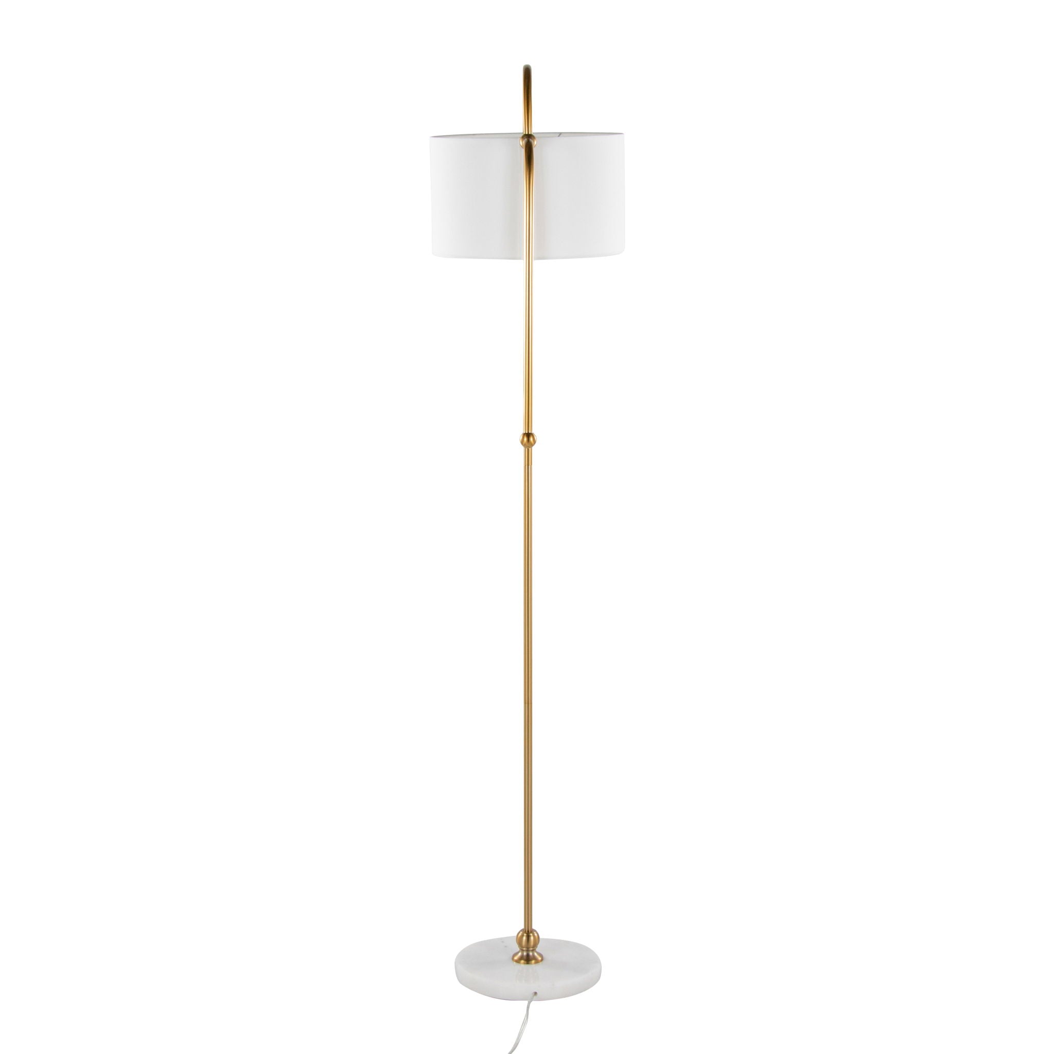 Leslie - Glam / Art Deco Floor Lamp - Gold / White