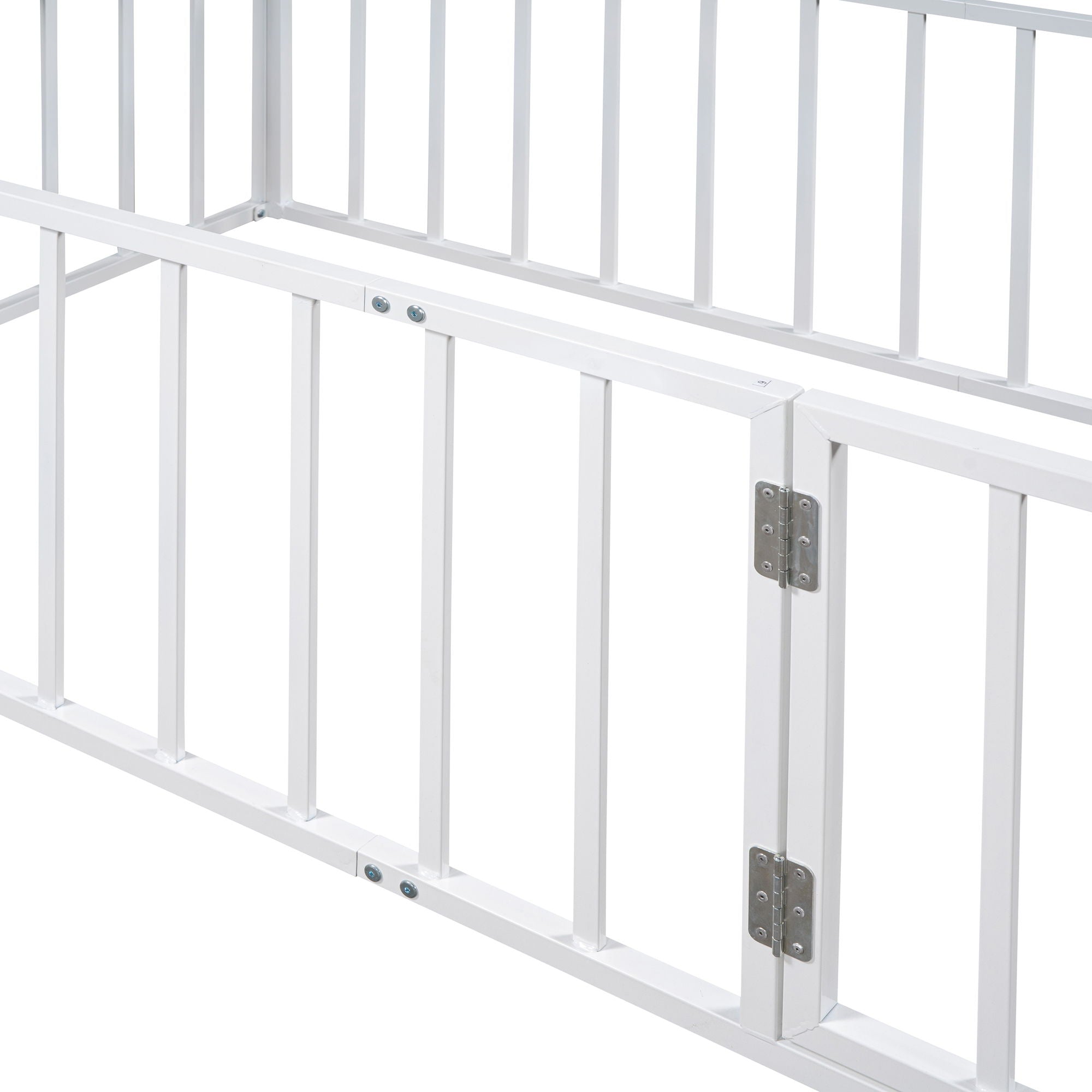 Metal Floor Bed Frame With Fence And Door