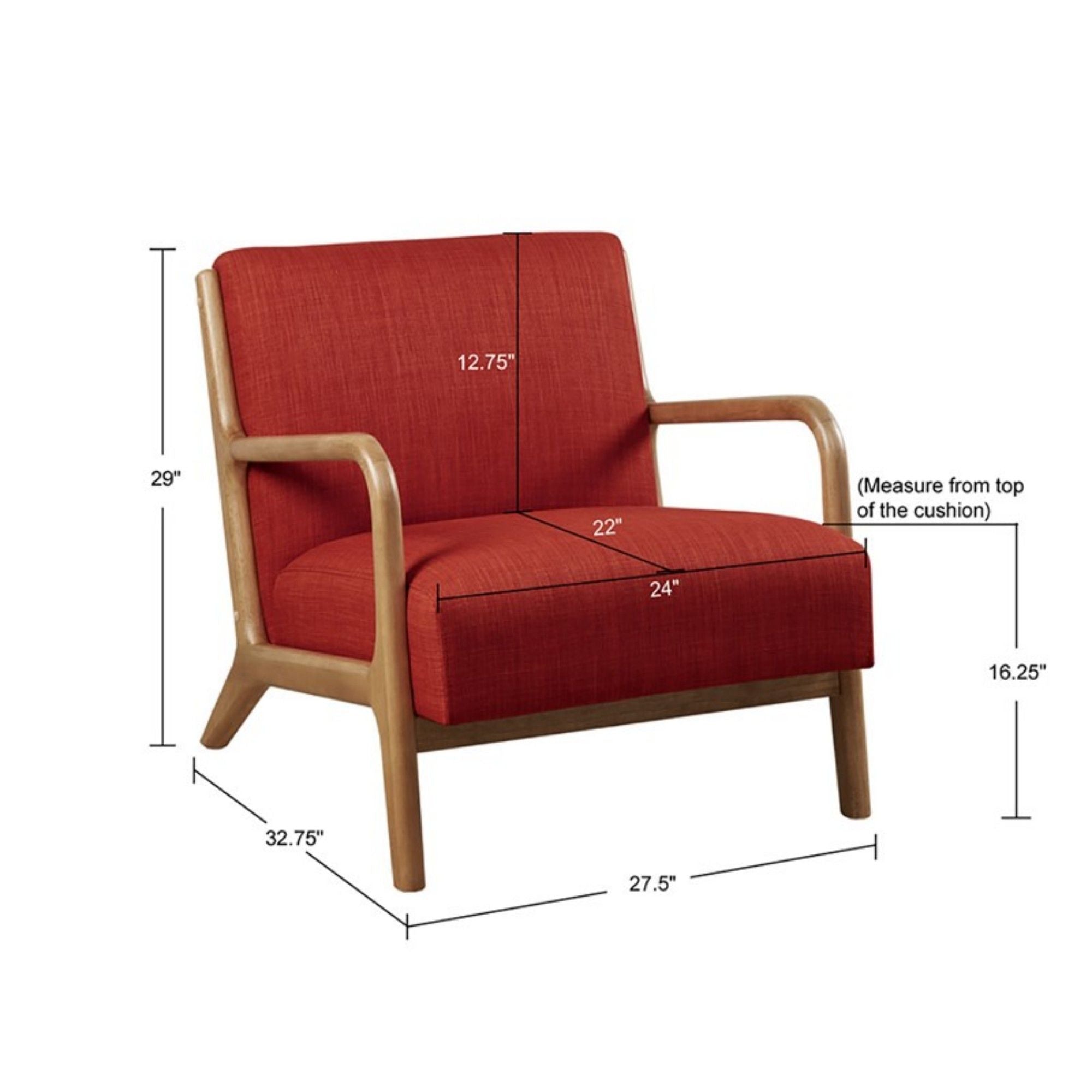 Mid-Century Style Lounge Chair With Upholstered Seat