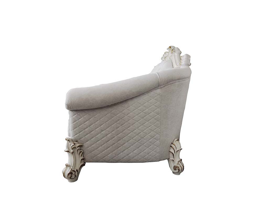 ACME Vendom II - Sofa - Two Tone Ivory Fabric & Antique Pearl Finish | Meri Furniture