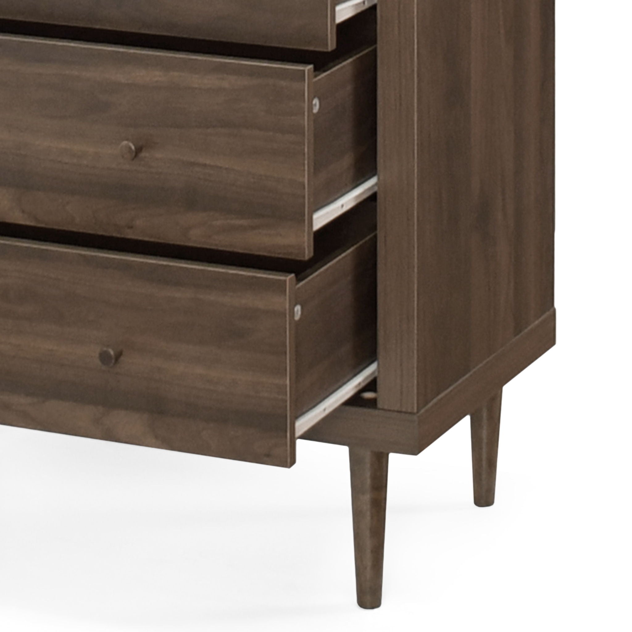 Farhart - Mid Century Modern 4 Drawer Dresser - Walnut