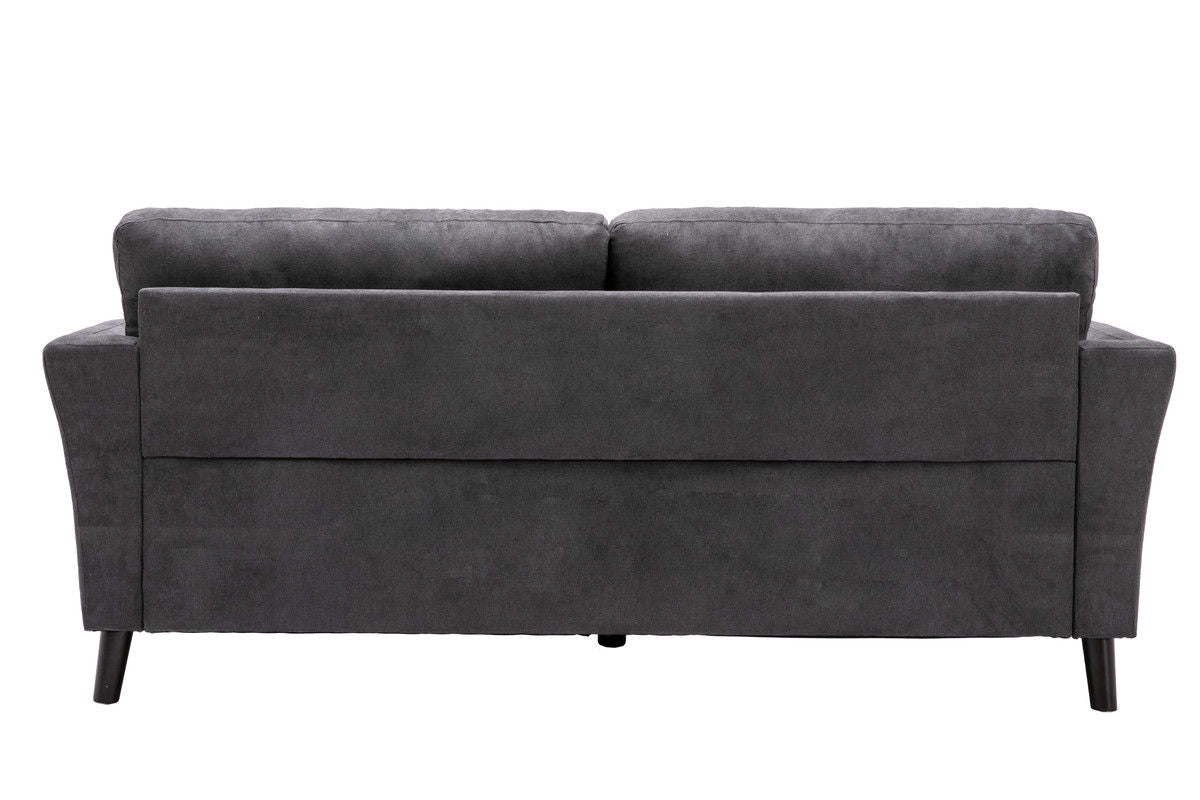 Damian Gray Woven Fabric Sofa Loveseat Living Room Set
