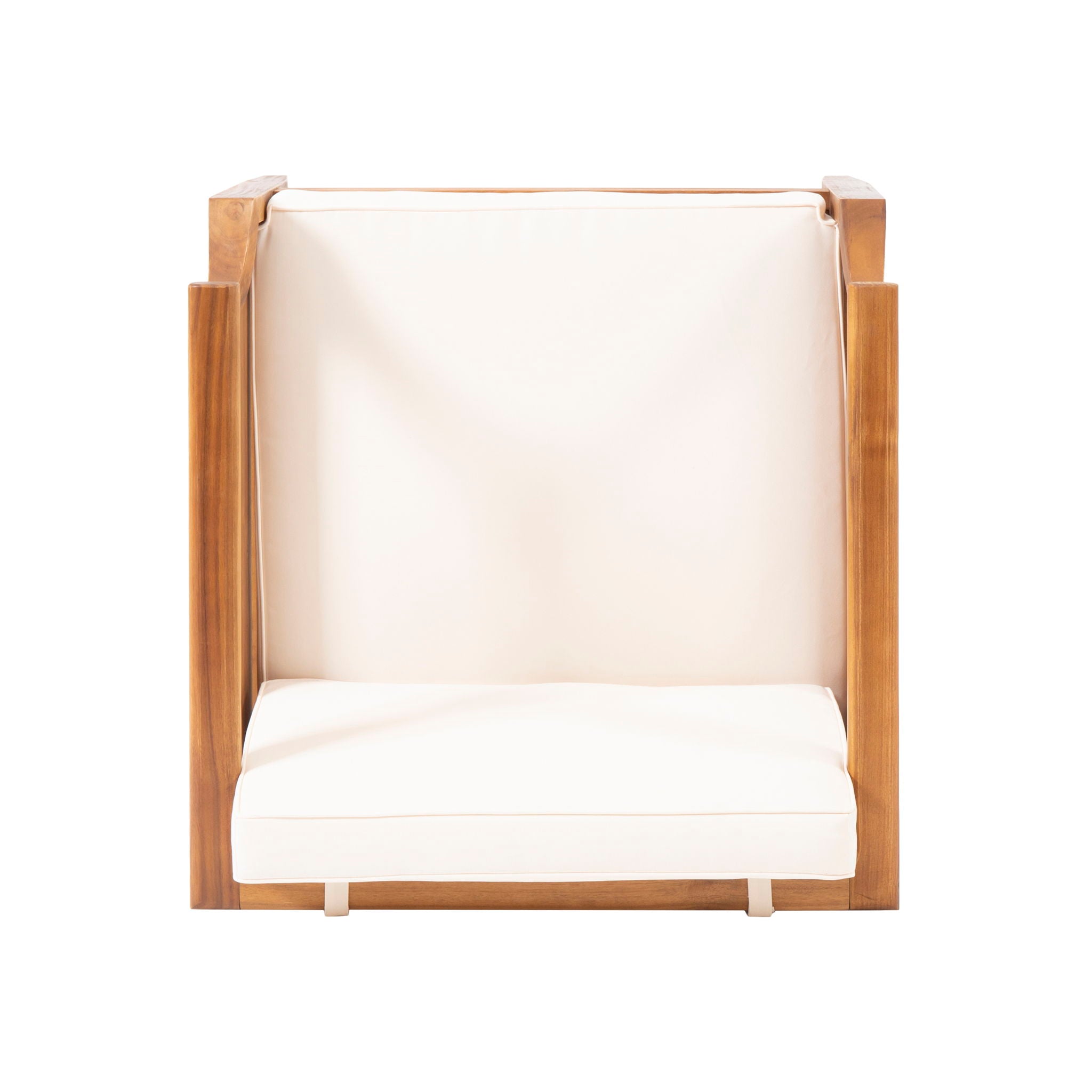 Outdoor Club Chair With Recessed Arms And Cushions