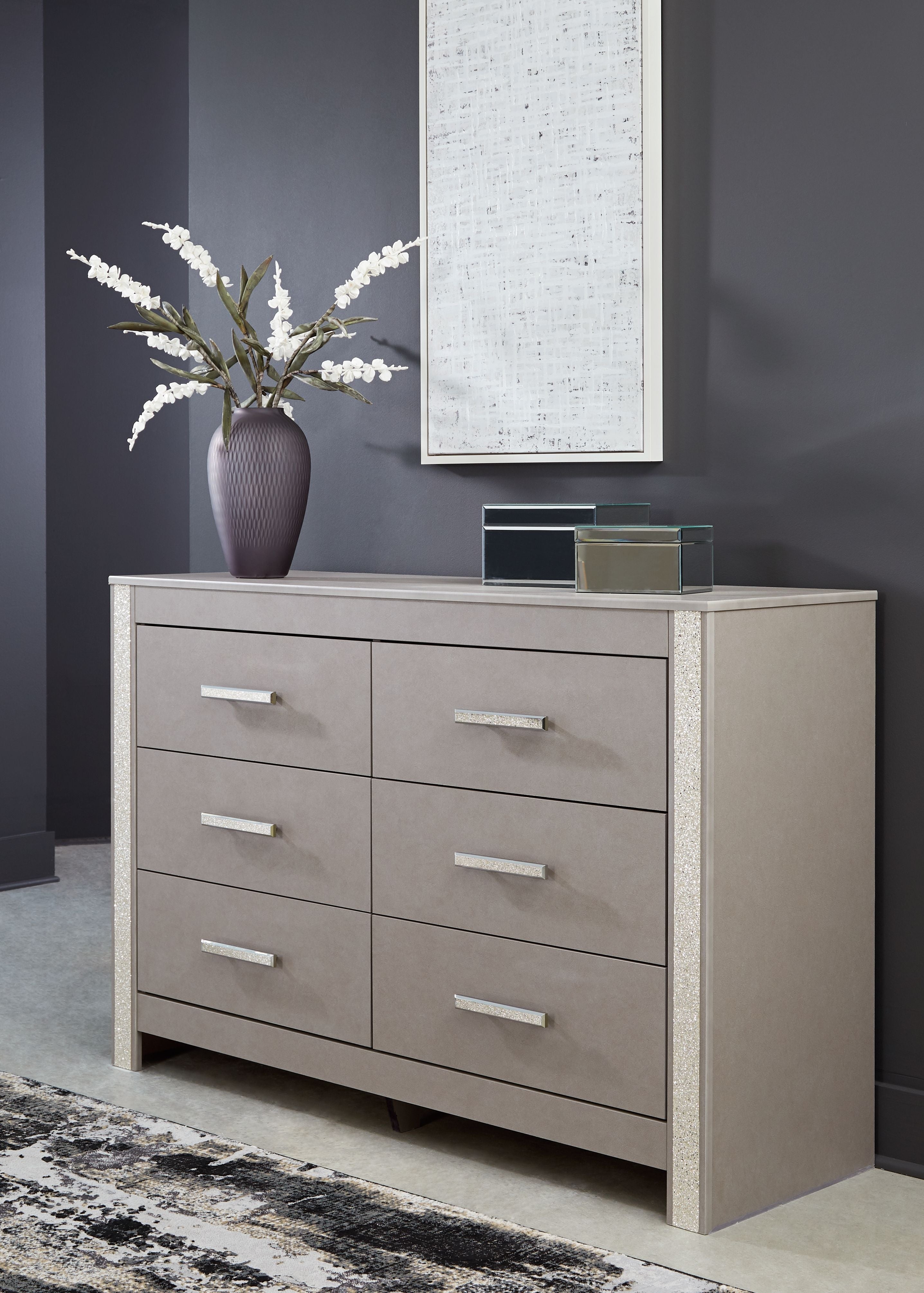 Signature Design by Ashley® Surancha - Gray - Six Drawer Dresser | Meri Furniture