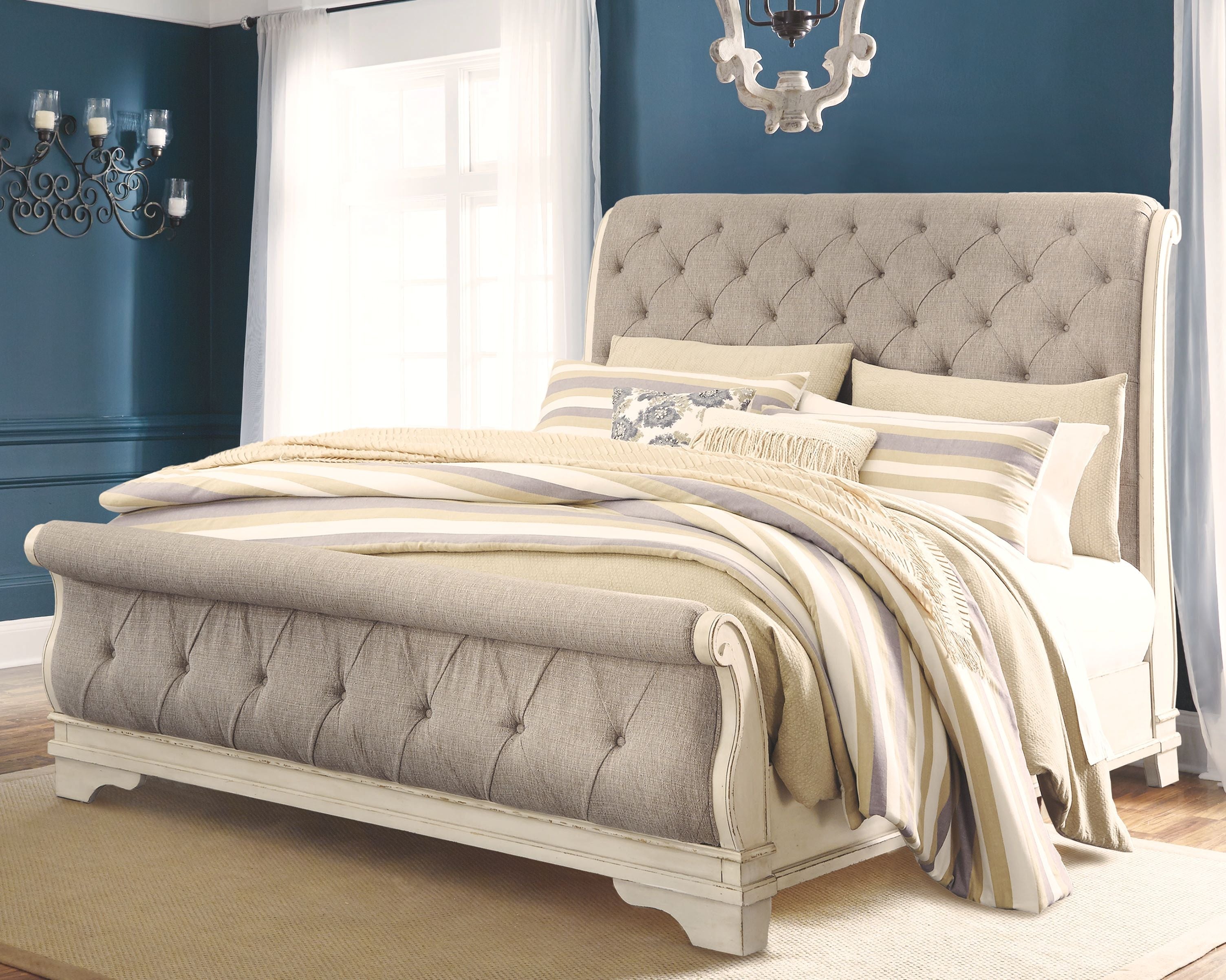 Signature Design by Ashley® Realyn - Upholstered Sleigh Bed | Meri Furniture