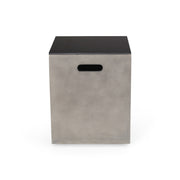Modern Design Mgo Tank Holder Side Table With Ceramic Top - Black / Gray