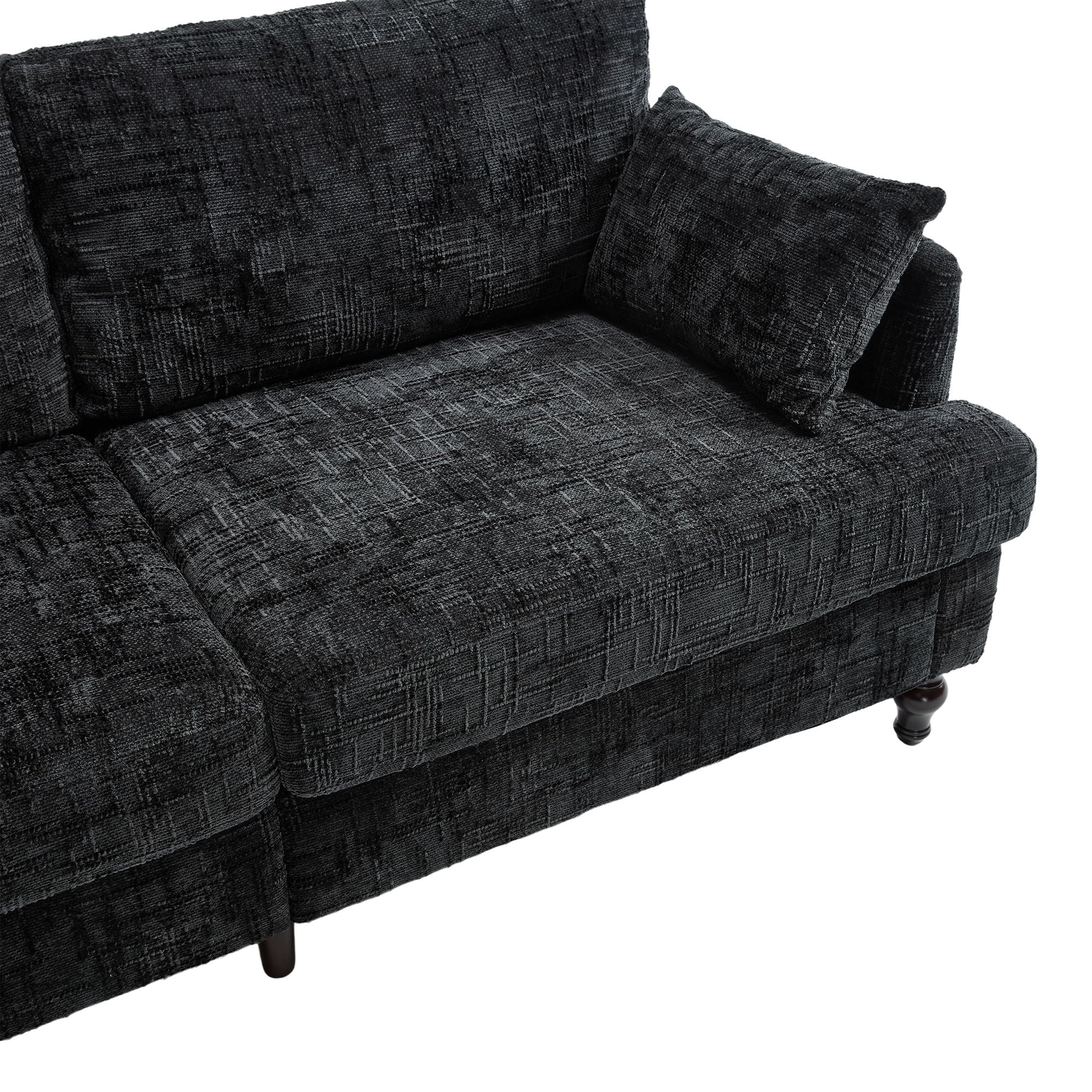 Chenille 2 Seater Sofa With LED Light, USB Charging Port, And Storage Bag