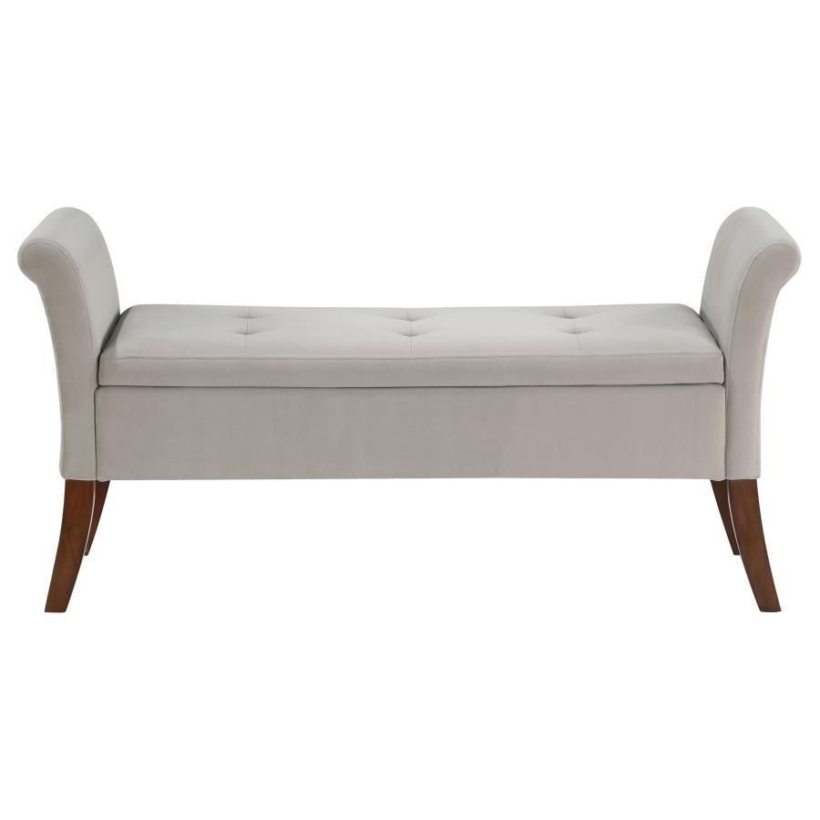 Coaster Fine Furniture Farrah - Velvet Upholstered Rolled Arm Storage Bench | Meri Furniture