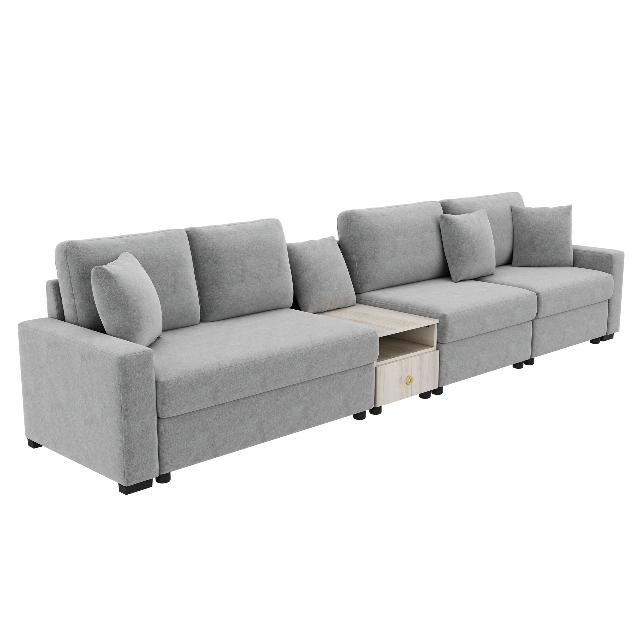 Modular Sofa Couch With Storage Armrest And Center Console