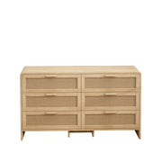 Modern Arc Shaped Corner Rattan Cabinet With 6 Drawers