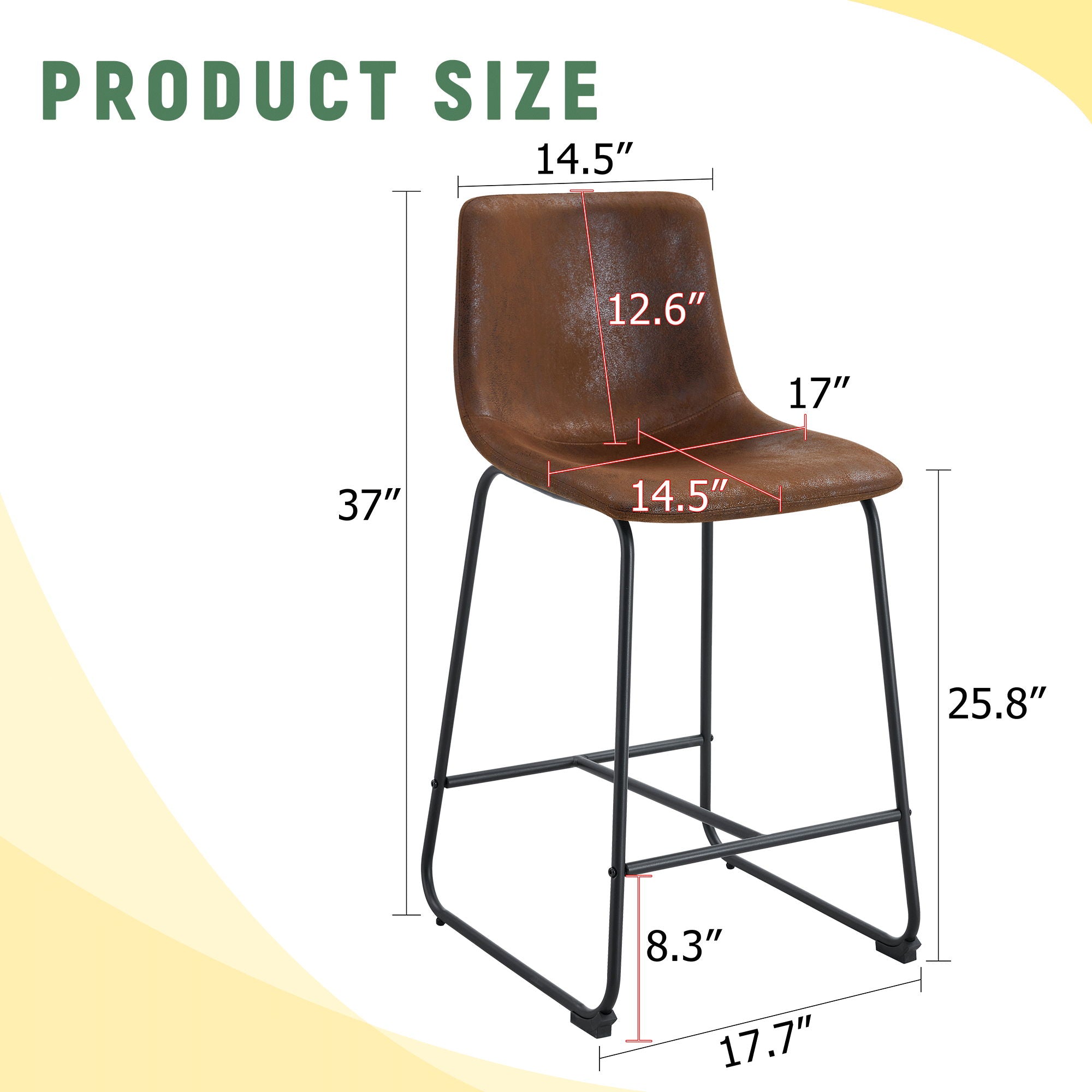 Retro Bar Chairs, Comfortable Stools (Set of 2)