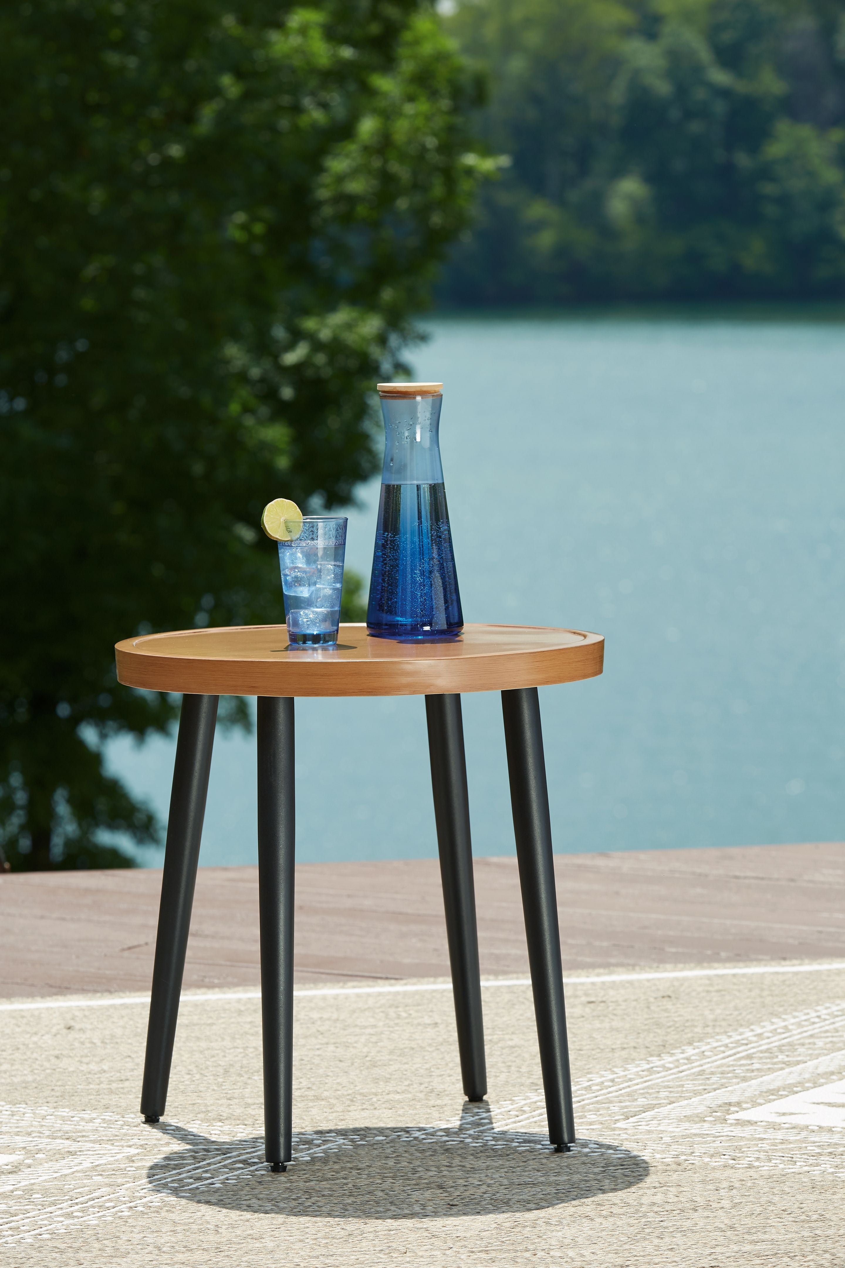Signature Design by Ashley® Horizon Hall - Two-tone Brown - Round End Table | Meri Furniture