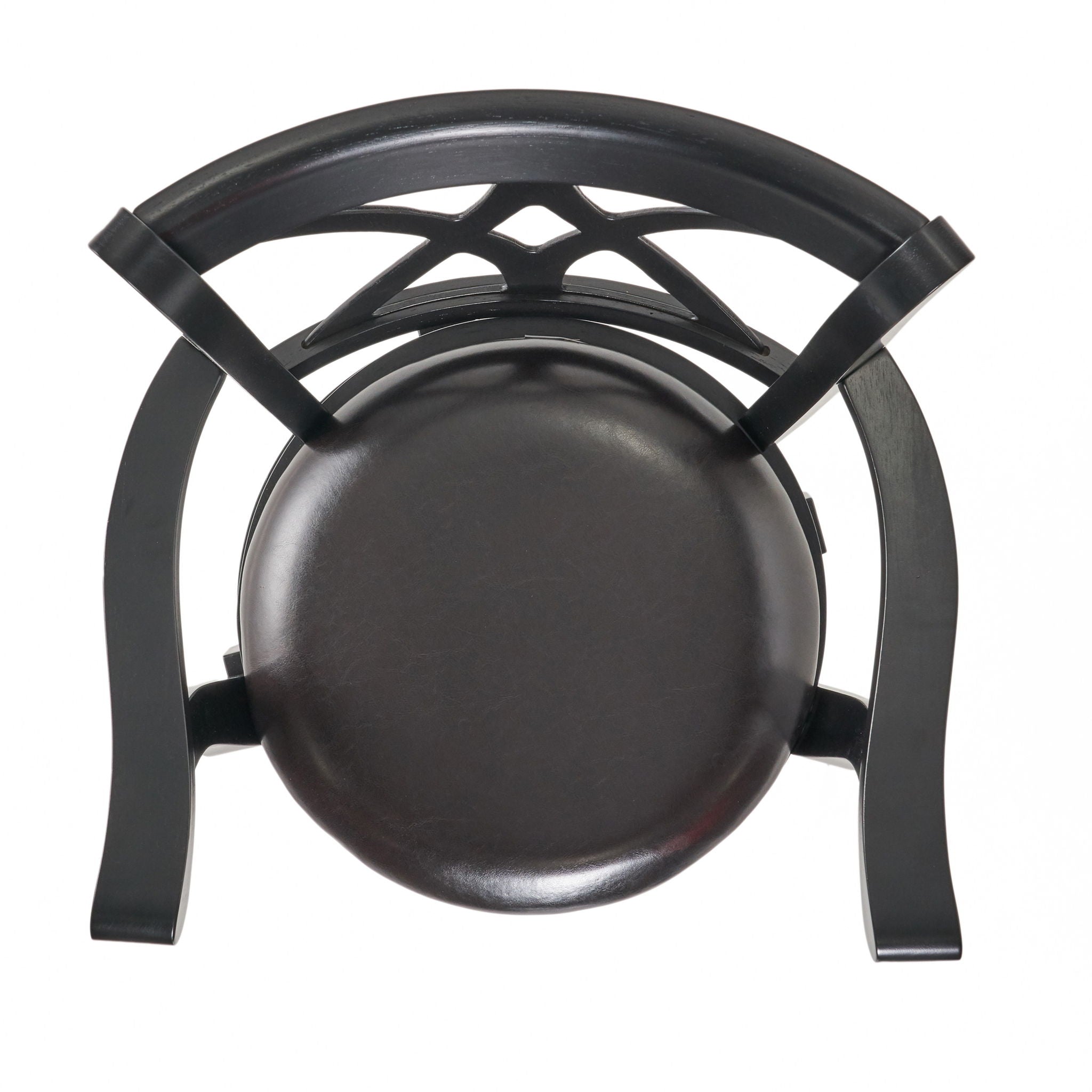 Elegant Leather Swivel Bar Stool With Arms - Espresso