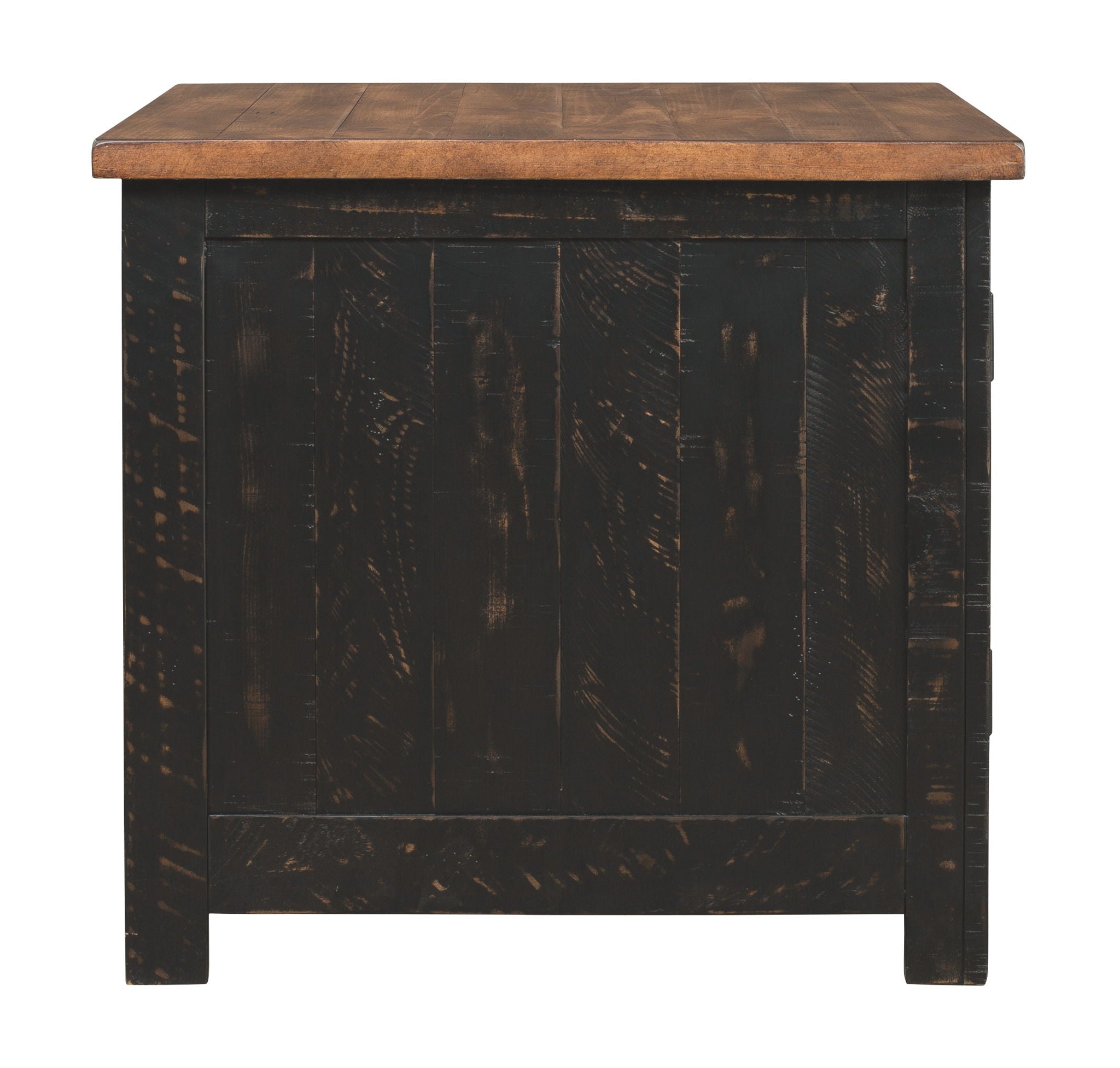 Valebeck - Rectangular End Table - Black / Brown