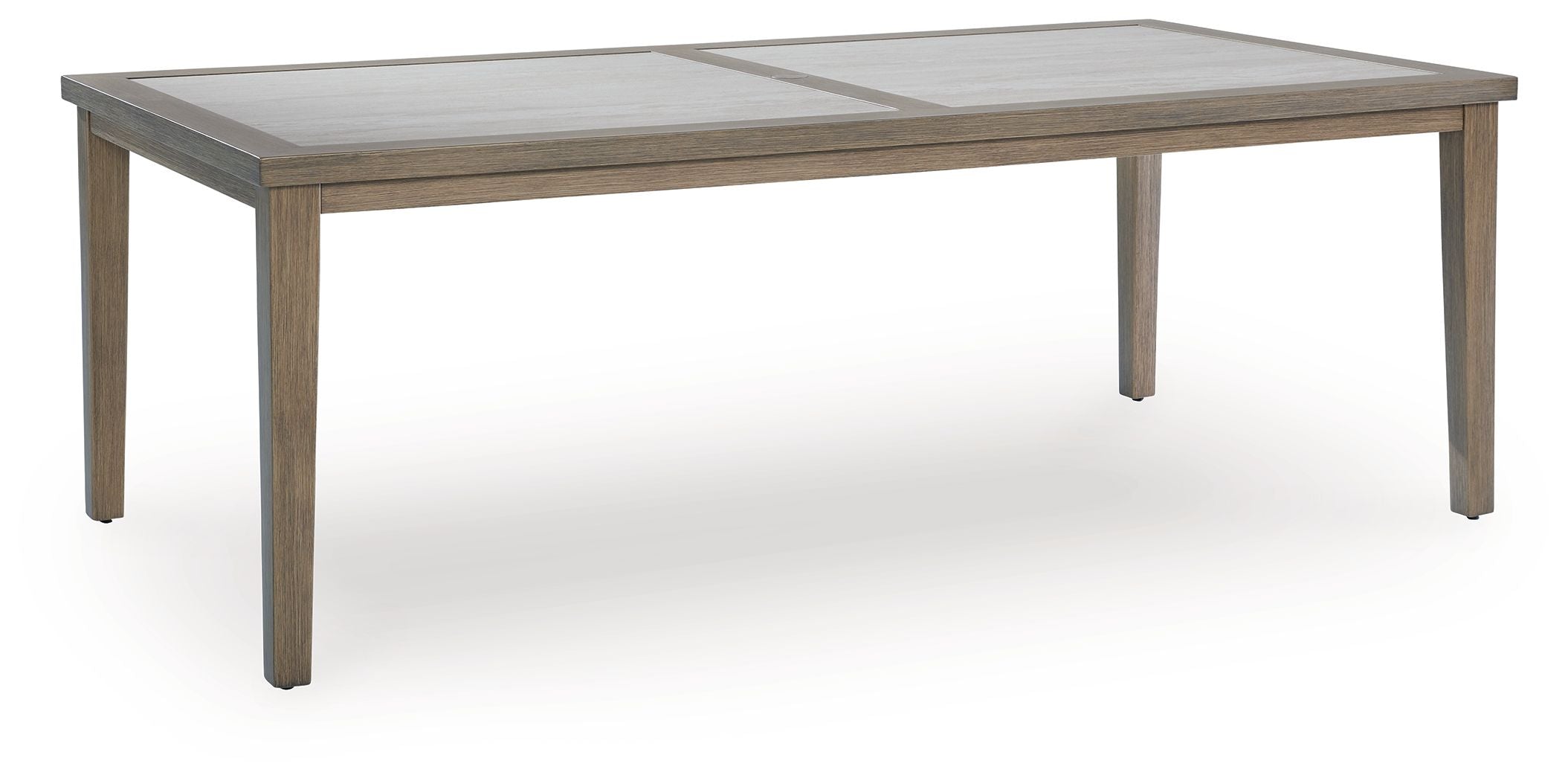 Signature Design by Ashley® Rainier Ranch - Brown / Beige - Rectangle Dining Table With Umbrella Option | Meri Furniture
