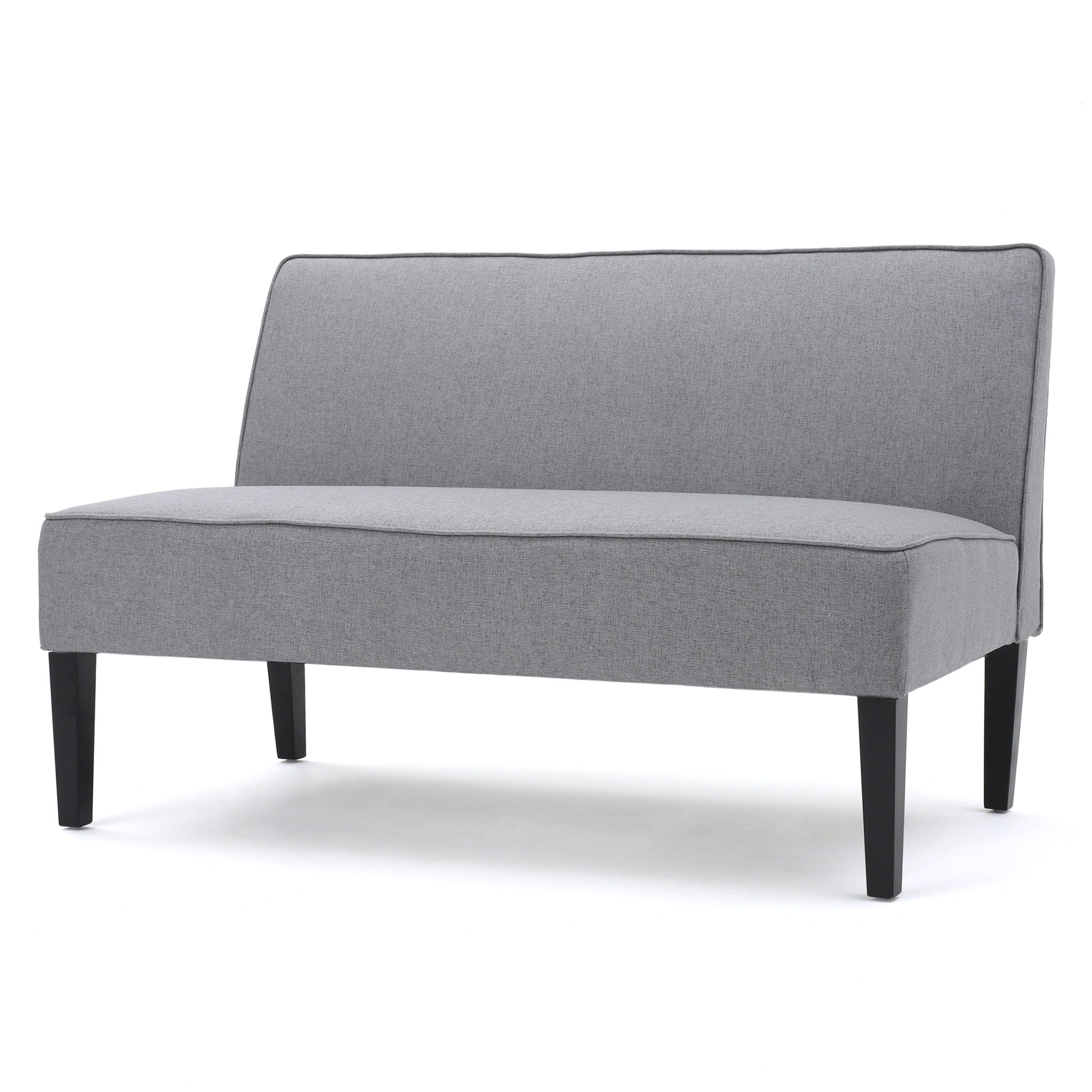 Contemporary Loveseat With Upholstered Fabric And Birch Wood Legs