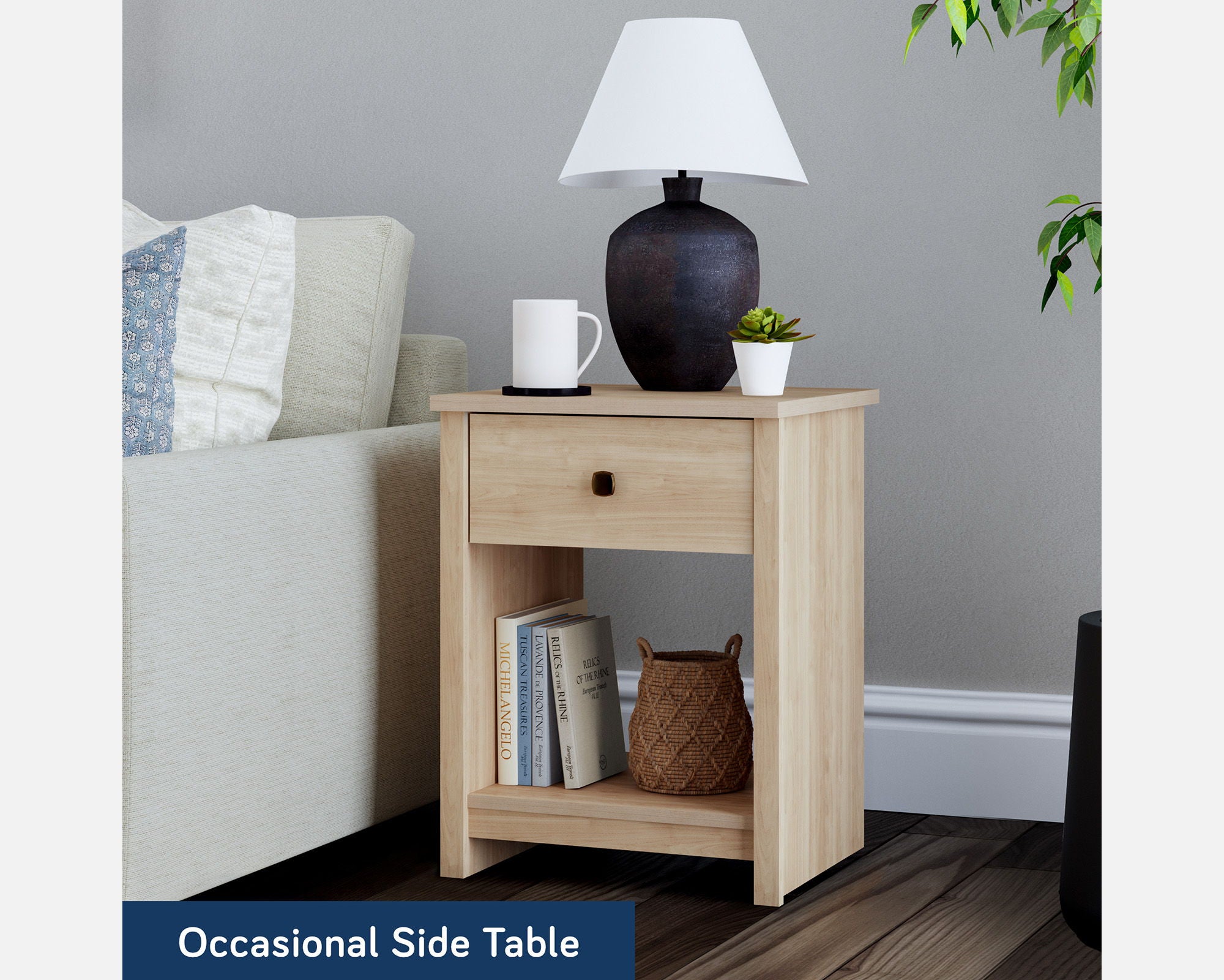End Table with Drawer in Harvest Walnut