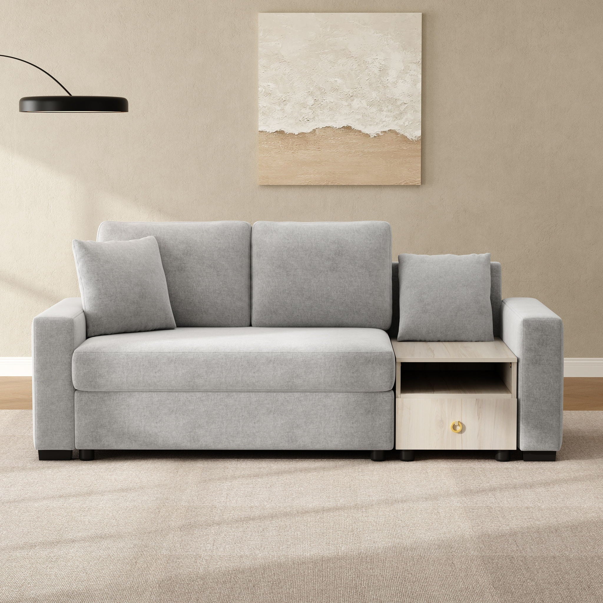 Modular Sofa Couch With Storage Armrest And Center Console