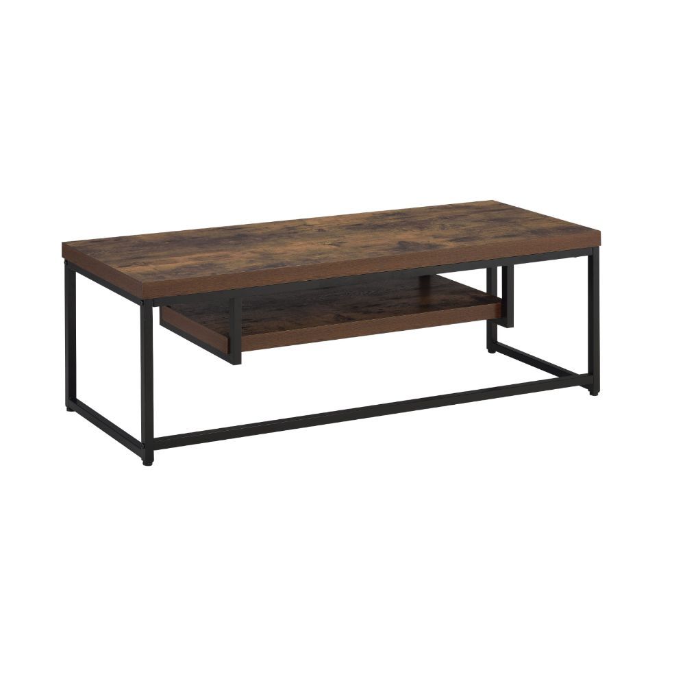 ACME Bob - TV Stand - Weathered Oak & Black | Meri Furniture