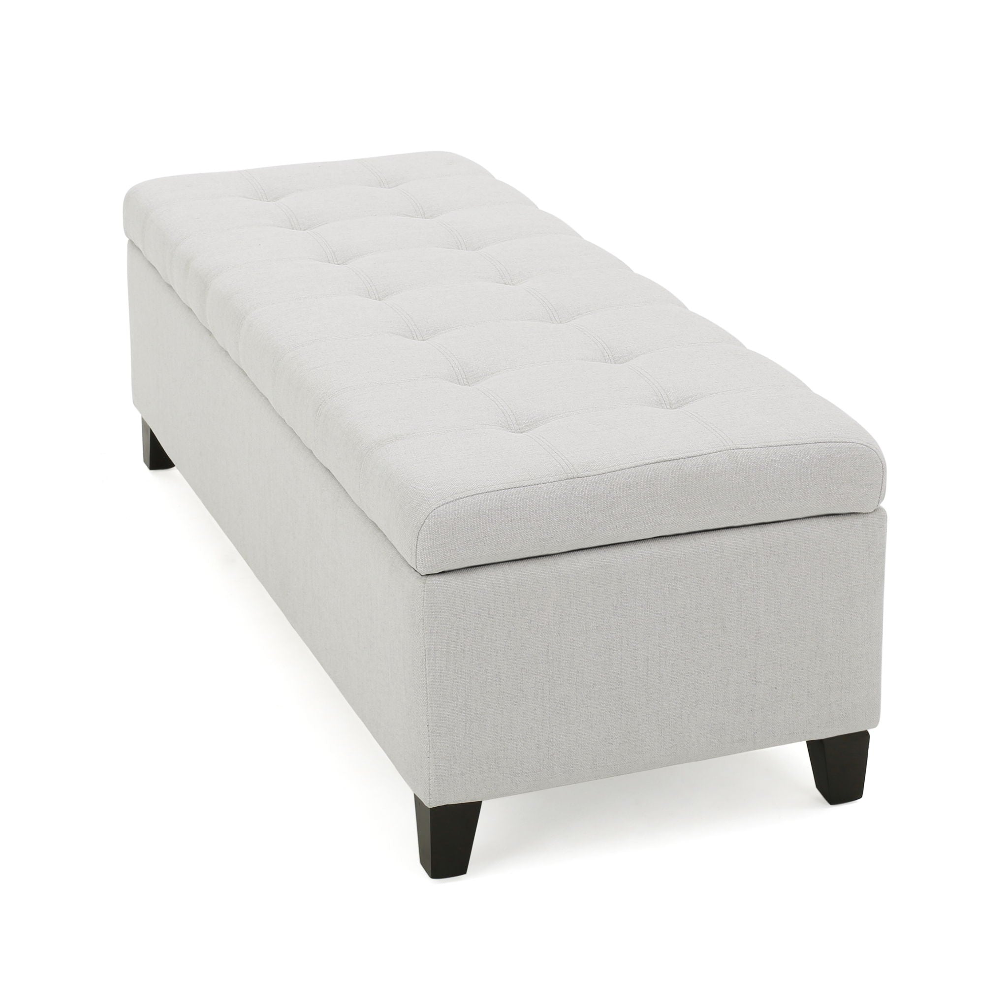Upholstered Storage Ottoman Bench, Foot Rest For Bedroom