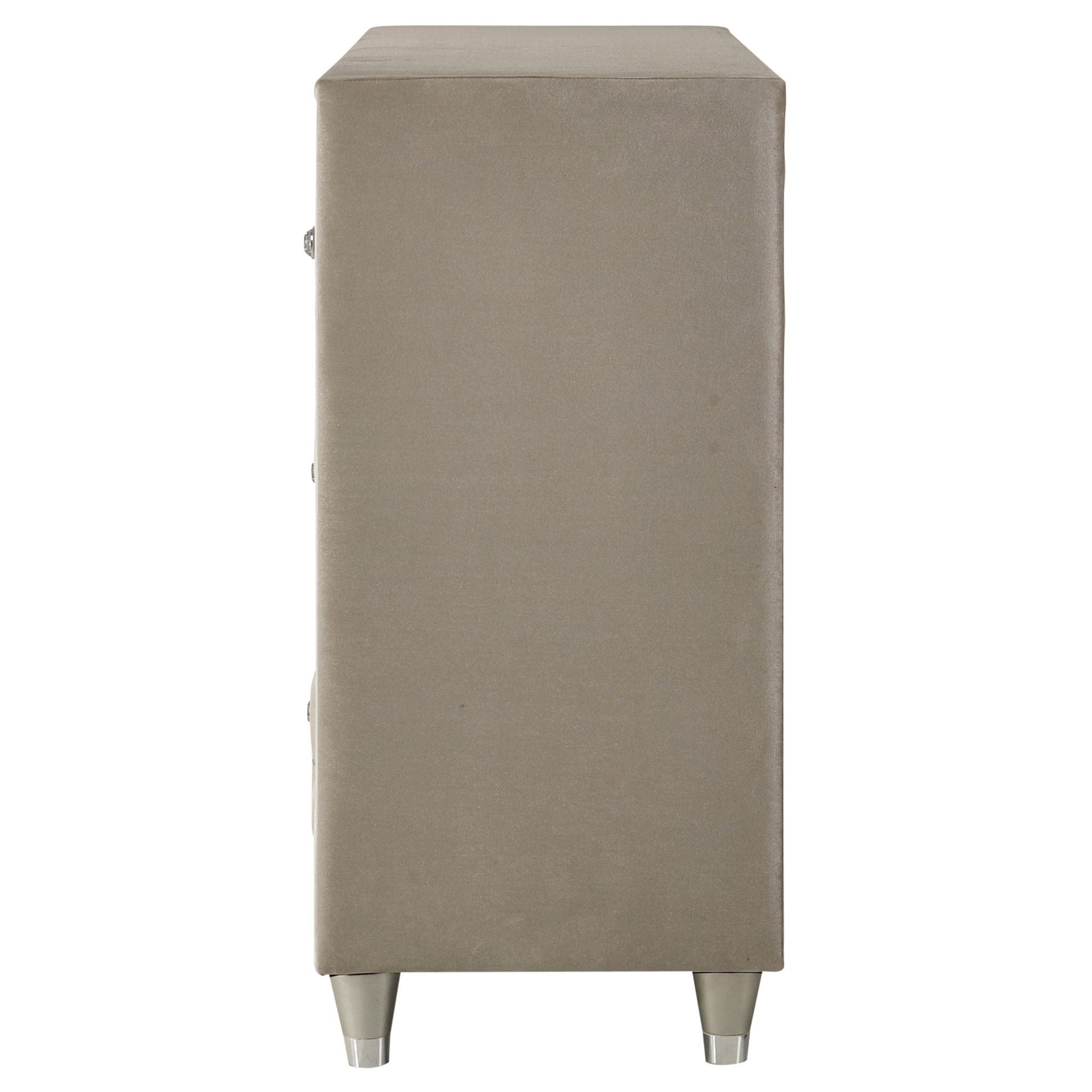 Antonella 7-drawer Upholstered Dresser Ivory and Camel
