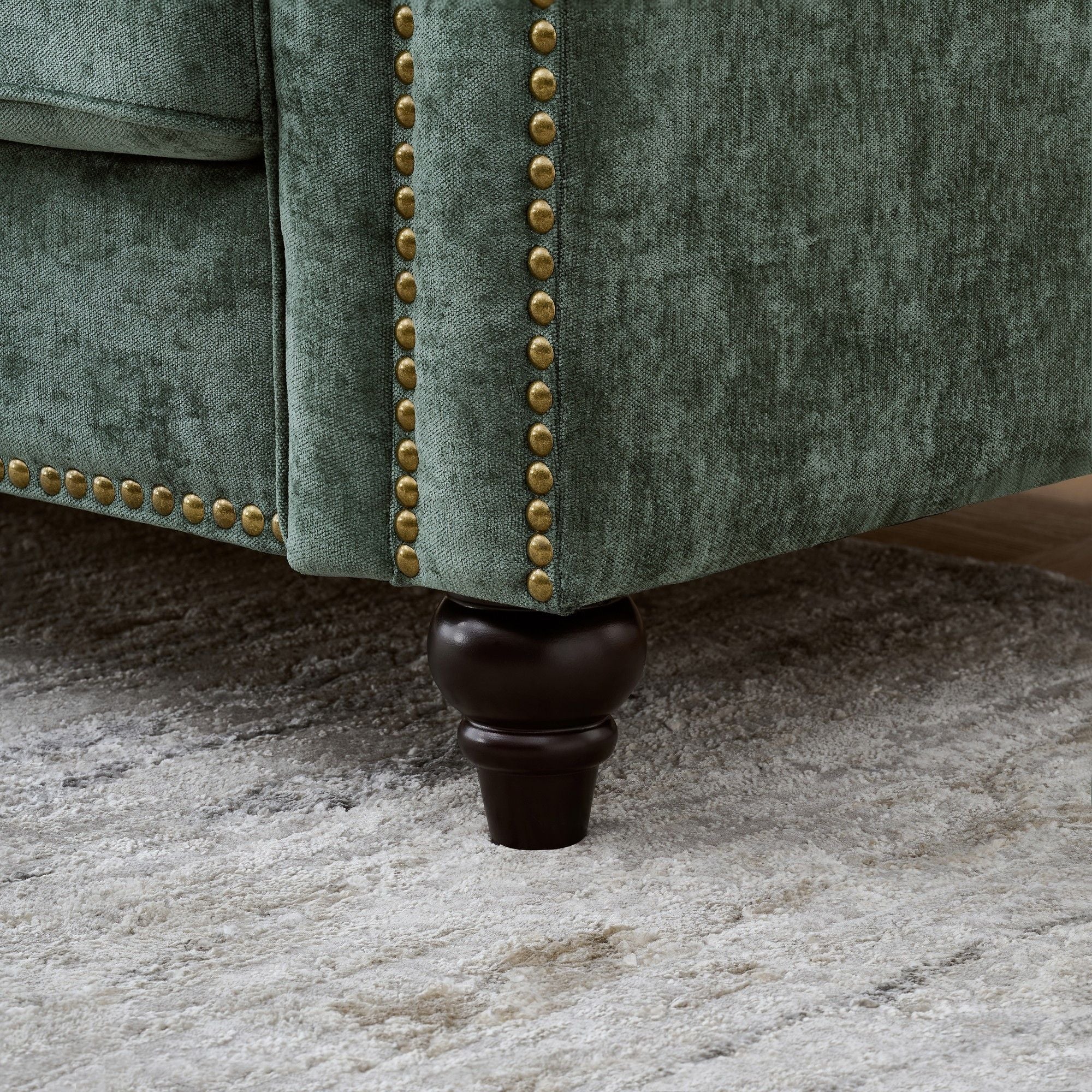 Modern 3 And 2 Seater Sofa With Rolled Arms, Tufted Upholstered Couch