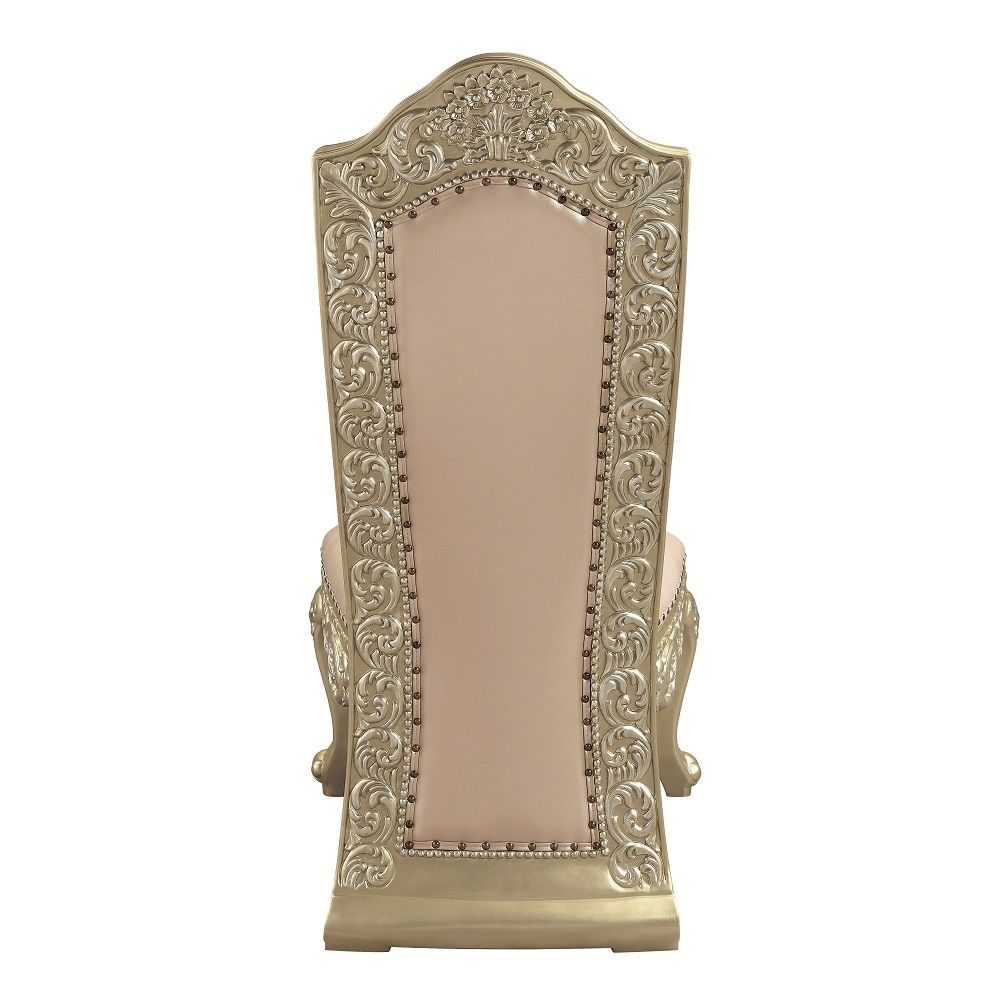 Vatican - Side Chair Set of 2) - Synthetic Leather & Champagne Silver