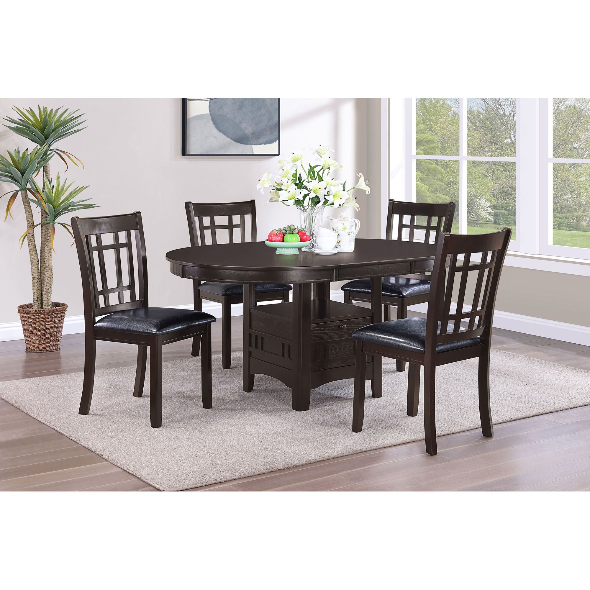 Illkirch - Oval Extension Leaf Dining Table With Expandable Surface - Espresso