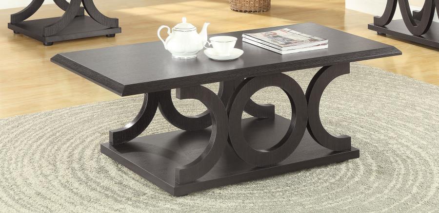 Coaster Fine Furniture Shelly - Rectangular Engineered Wood Coffee Table - Cappuccino | Meri Furniture