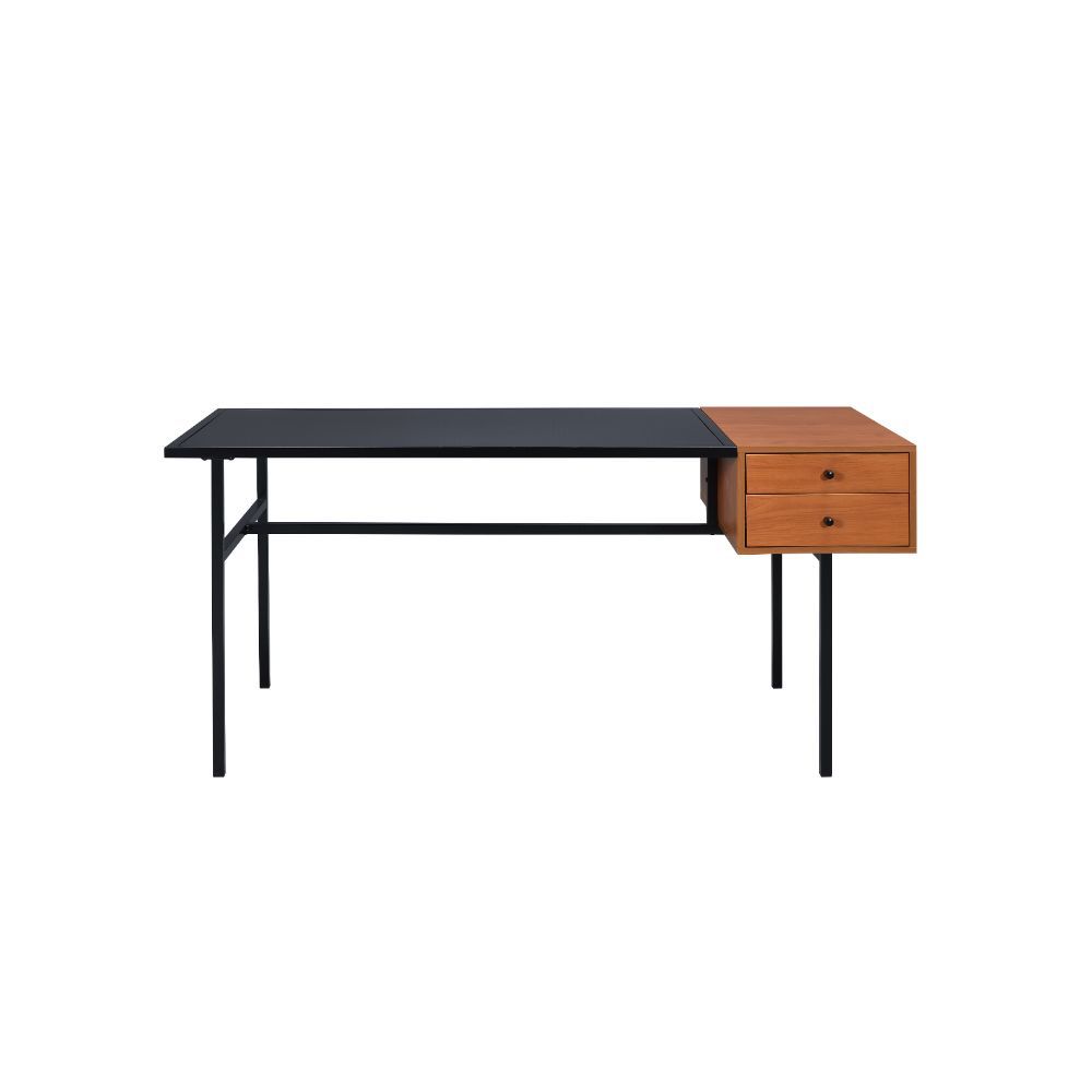 ACME Oaken - Desk - Honey Oak & Black | Meri Furniture