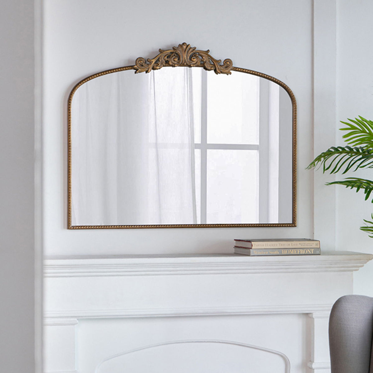 Arch Mirror, Baroque Inspired Wall Decor For Bathroom, Bedroom, Living Room