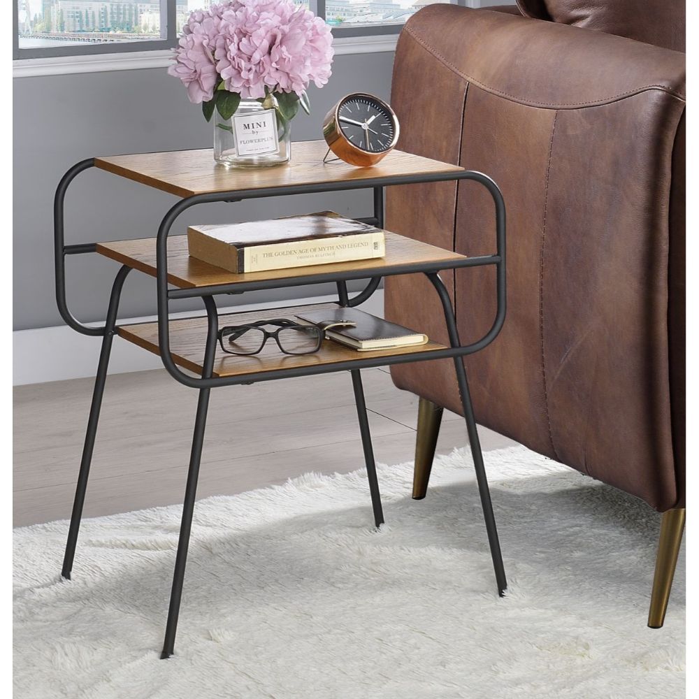 ACME Kaseko - Accent Table - Oak & Black | Meri Furniture