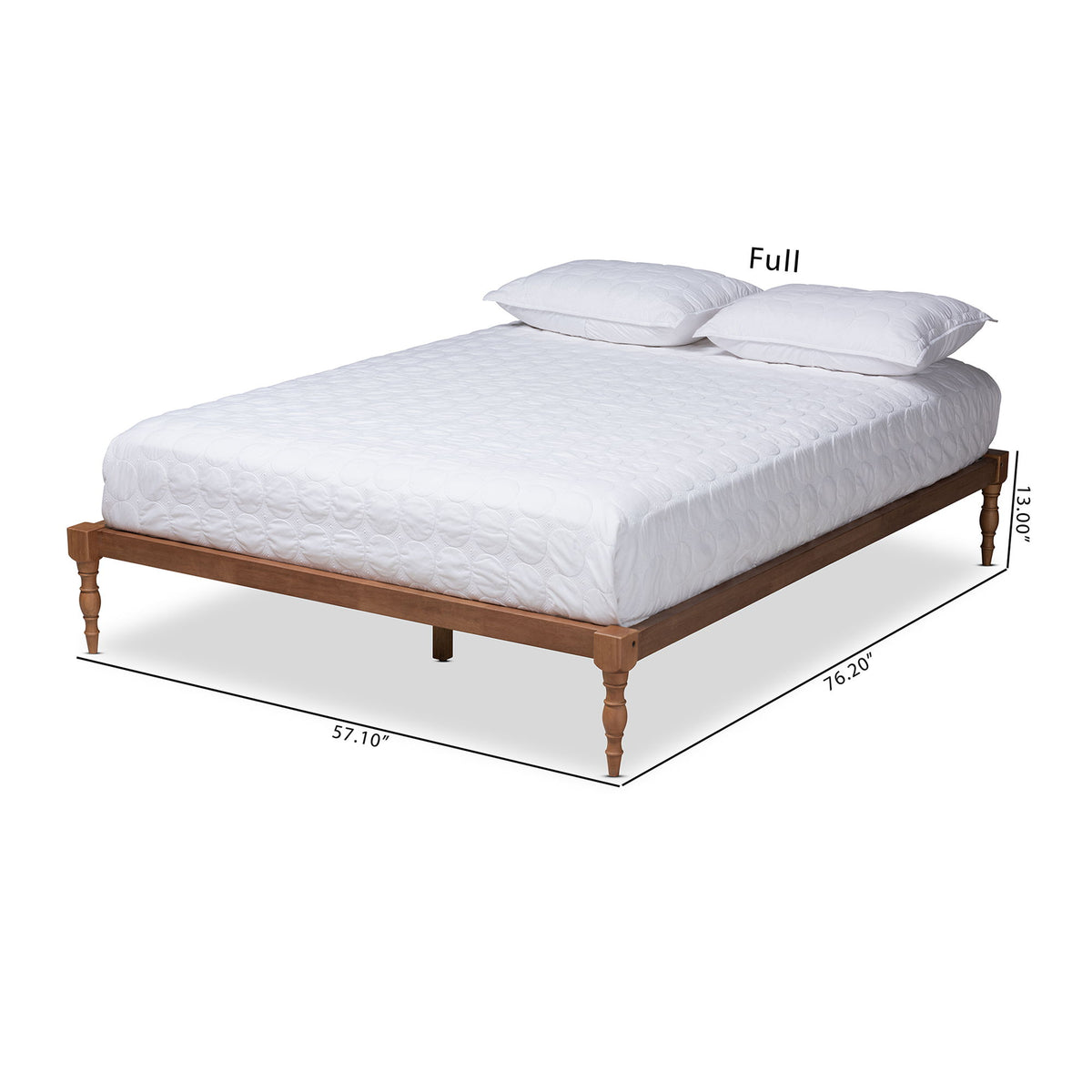 Iseline Modern and Contemporary Walnut Brown Finished Wood Queen Size Platform Bed Frame