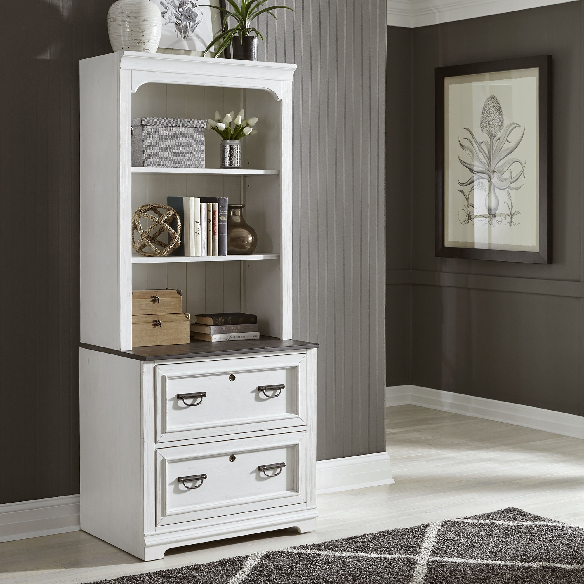 Liberty Furniture Allyson Park - Bunching Lateral File Hutch - White | Meri Furniture