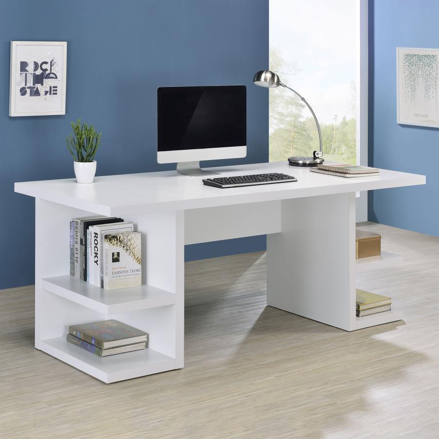 Coaster Fine Furniture Alice - 4-Shelf Engineered Wood Writing Desk - White | Meri Furniture