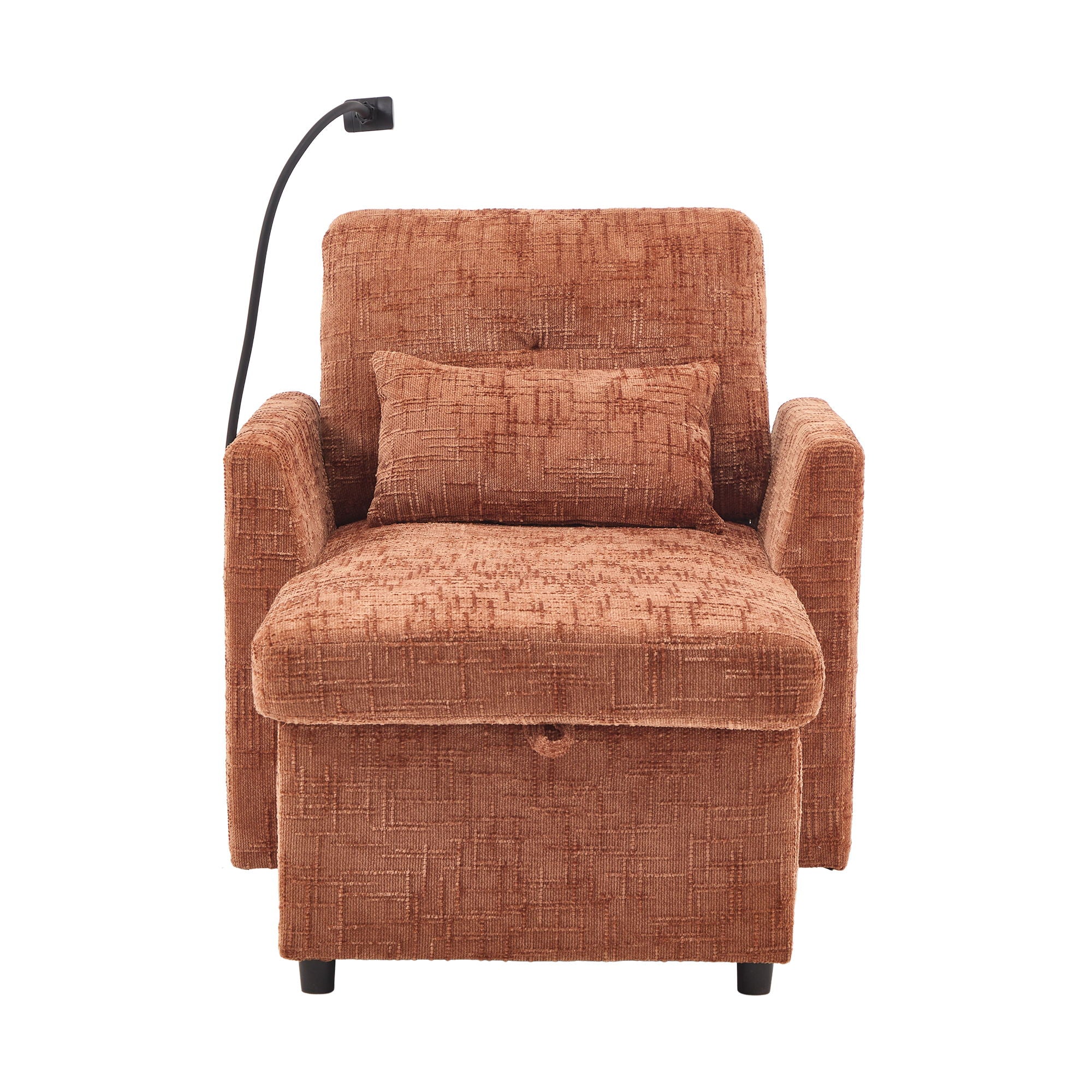 Multifunctional Chenille Recliner Sofa With Storage And Phone Bracket