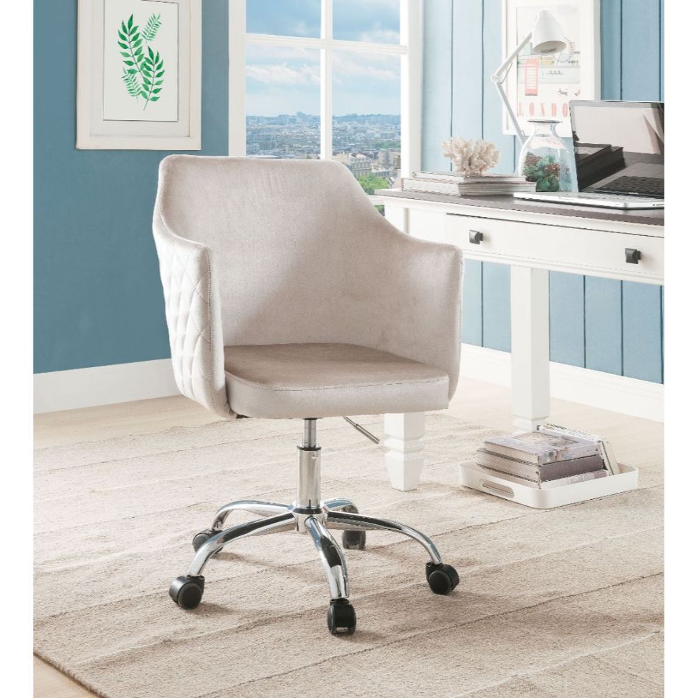 ACME Cosgair - Office Chair - Champagne Velvet & Chrome | Meri Furniture