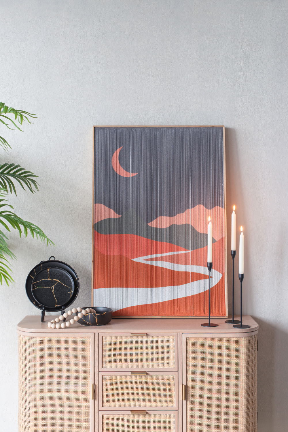 Rectangular Tassel Print Wall Art, Home Decor For Living Room Bedroom Office Hallway - Multicolor