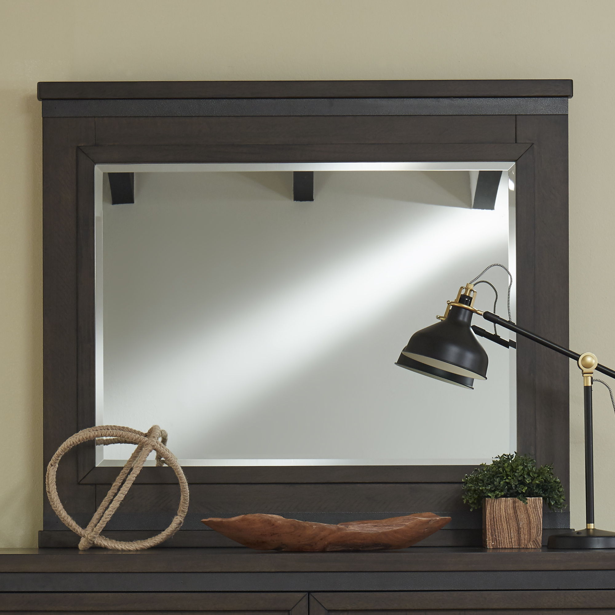 Thornwood Hills - Mirror - Dark Brown - Metal Strip Accents