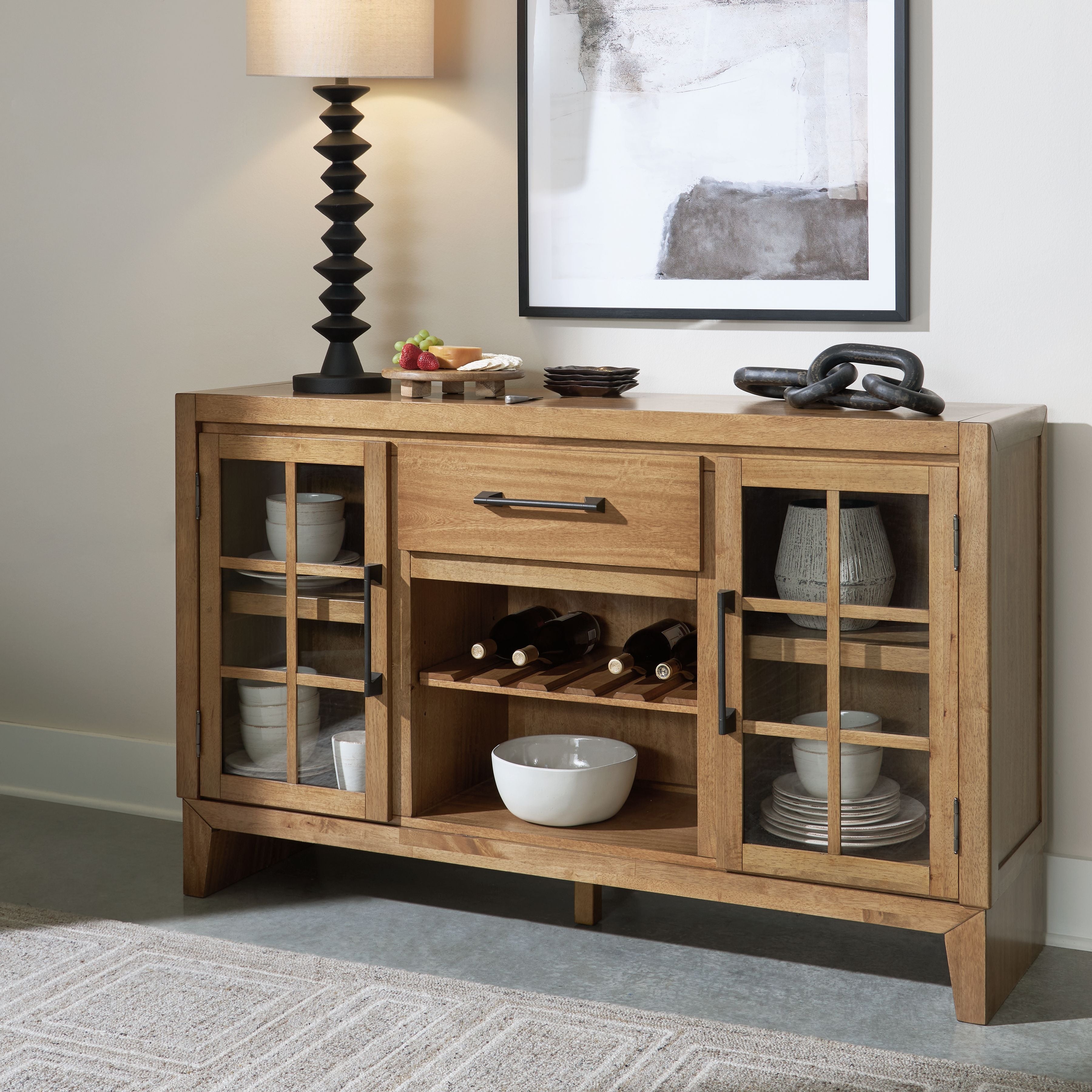 Signature Design by Ashley® Sherbana - Light Brown - Dining Room Server | Meri Furniture