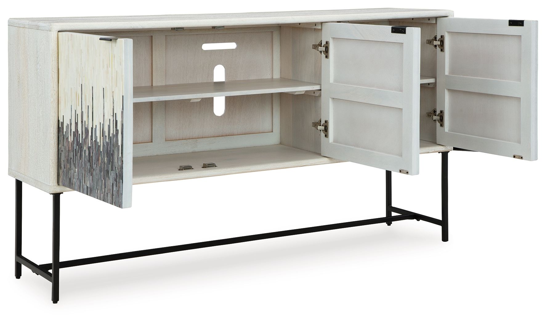 Signature Design by Ashley® Freyton - White / Gray - Accent Cabinet | Meri Furniture