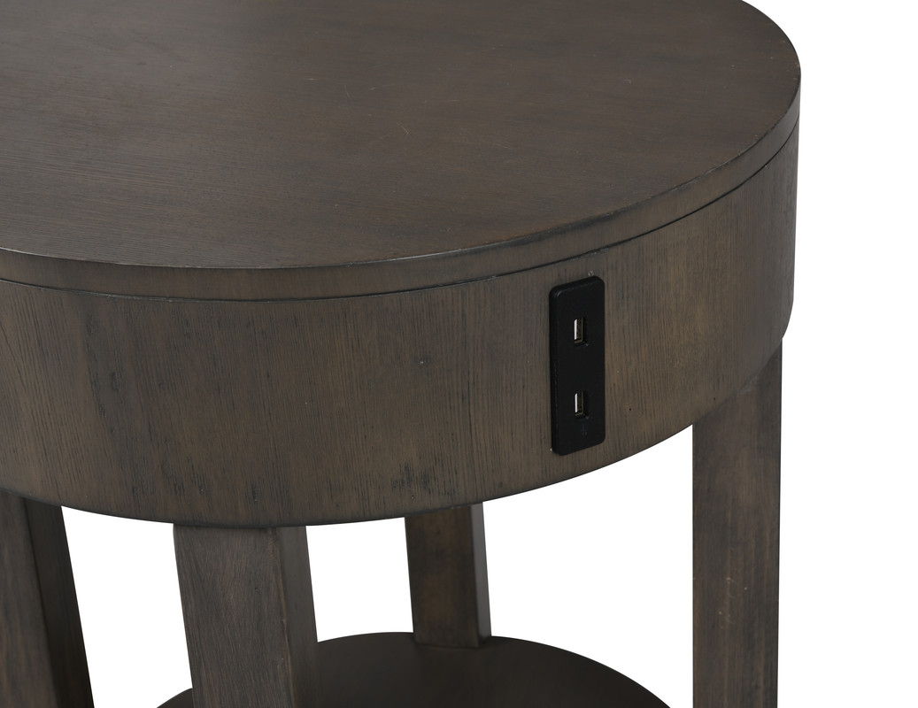 Jonah 20"W Light Brown MDF End Table with USB Ports