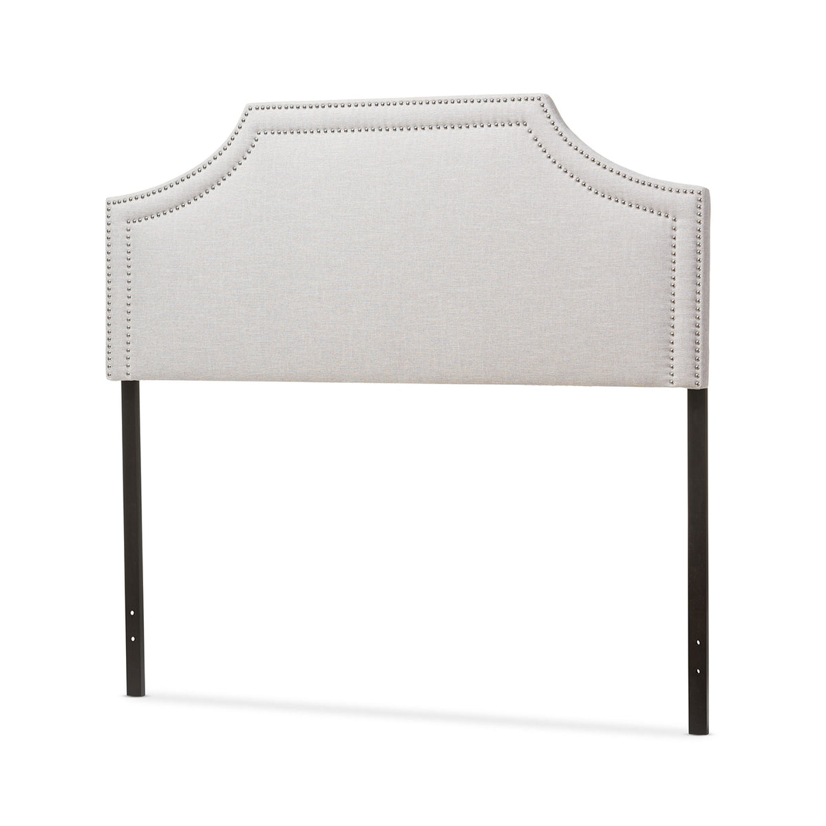 AvigNon Modern and Contemporary Grayish Beige Fabric Upholstered Queen Size Headboard