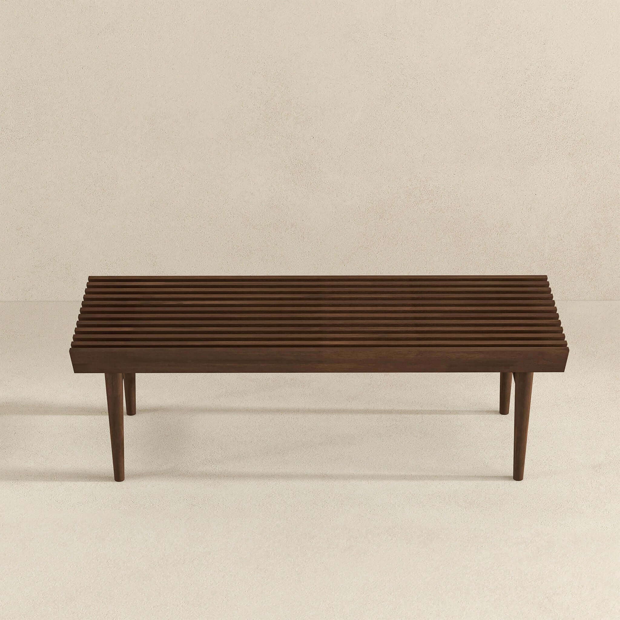 Mia - Mid-Century Modern Bench - Dark Brown