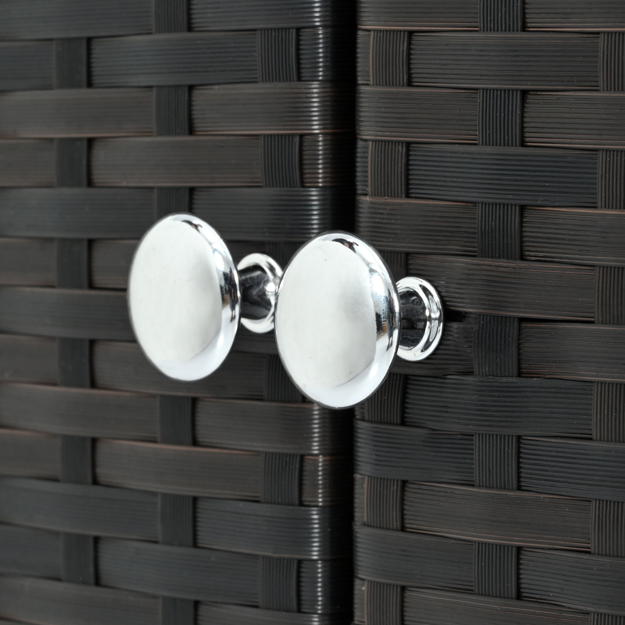 Outdoor Kitchen Island With Storage, Cooking Station, Grill Cart, Foldable Tabletop, And Bottle Opener - Dark Brown