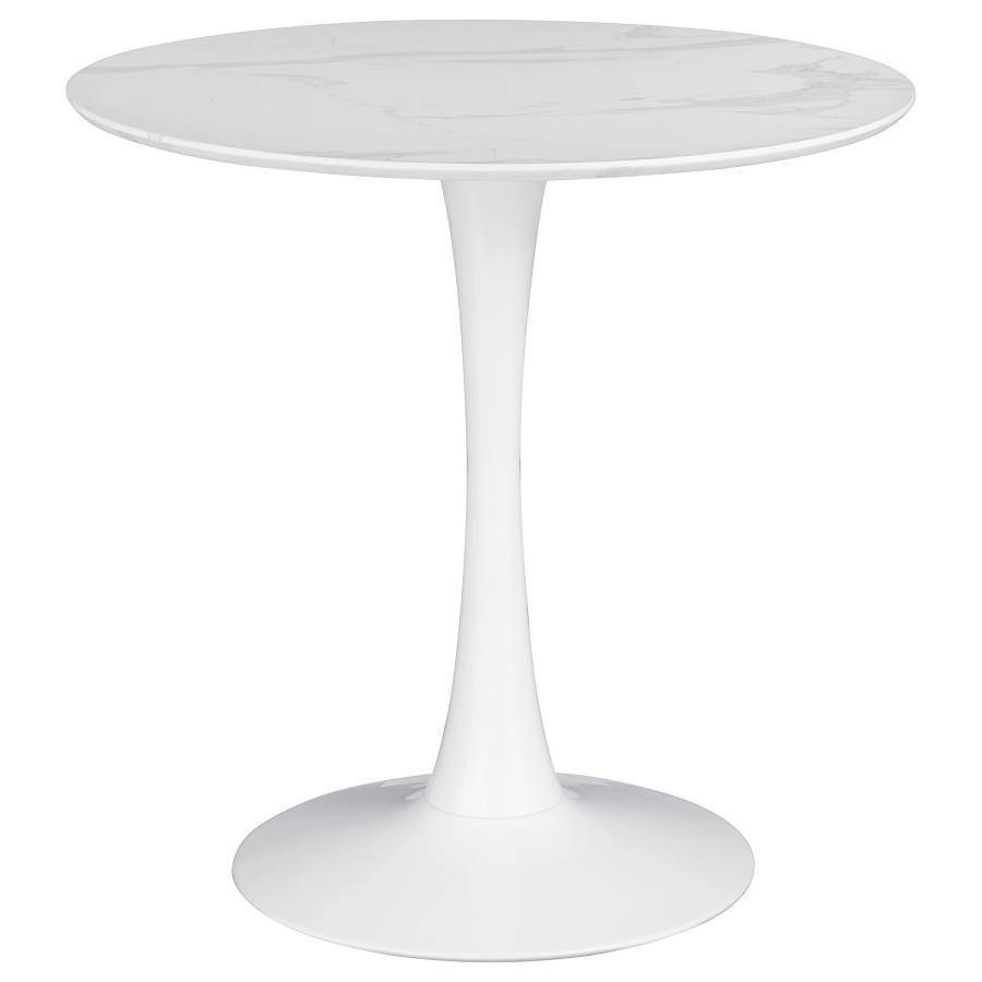 Coaster Fine Furniture Arkell - Round Faux Marble Top Dining Table | Meri Furniture